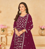 Checkered pattern Designer Gown EAGW0052