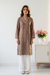 Ajrak Print Pure Cotton Top for Women – Elegant Ethnic Everyday Wear KT0011