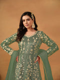 Satin Mist Floral design gown EAGW0065