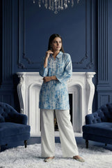 Blue Pure Cotton Printed Co-Ord Set CD0016