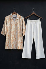 Gold Pure Cotton Printed Co-Ord Set CD0018