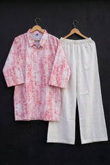Pink Pure Cotton Printed Co-Ord Set CD0017