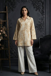 Gold Pure Cotton Printed Co-Ord Set CD0018