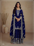 Elegant Semi Chinon Silk Ensemble Sharara EASR0008