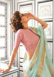 Zariah Moss Chiffon Handloom Saree EASE0015