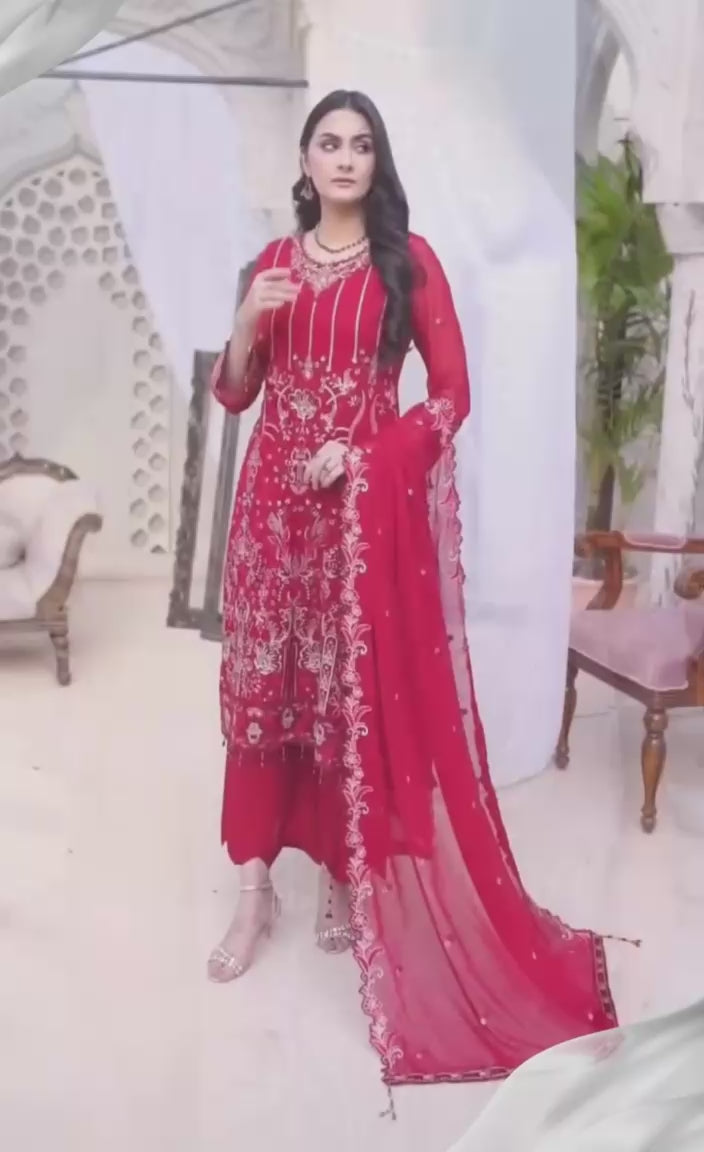Georgette Glow Ensemble PAKISTANI SUITS LXPK0045