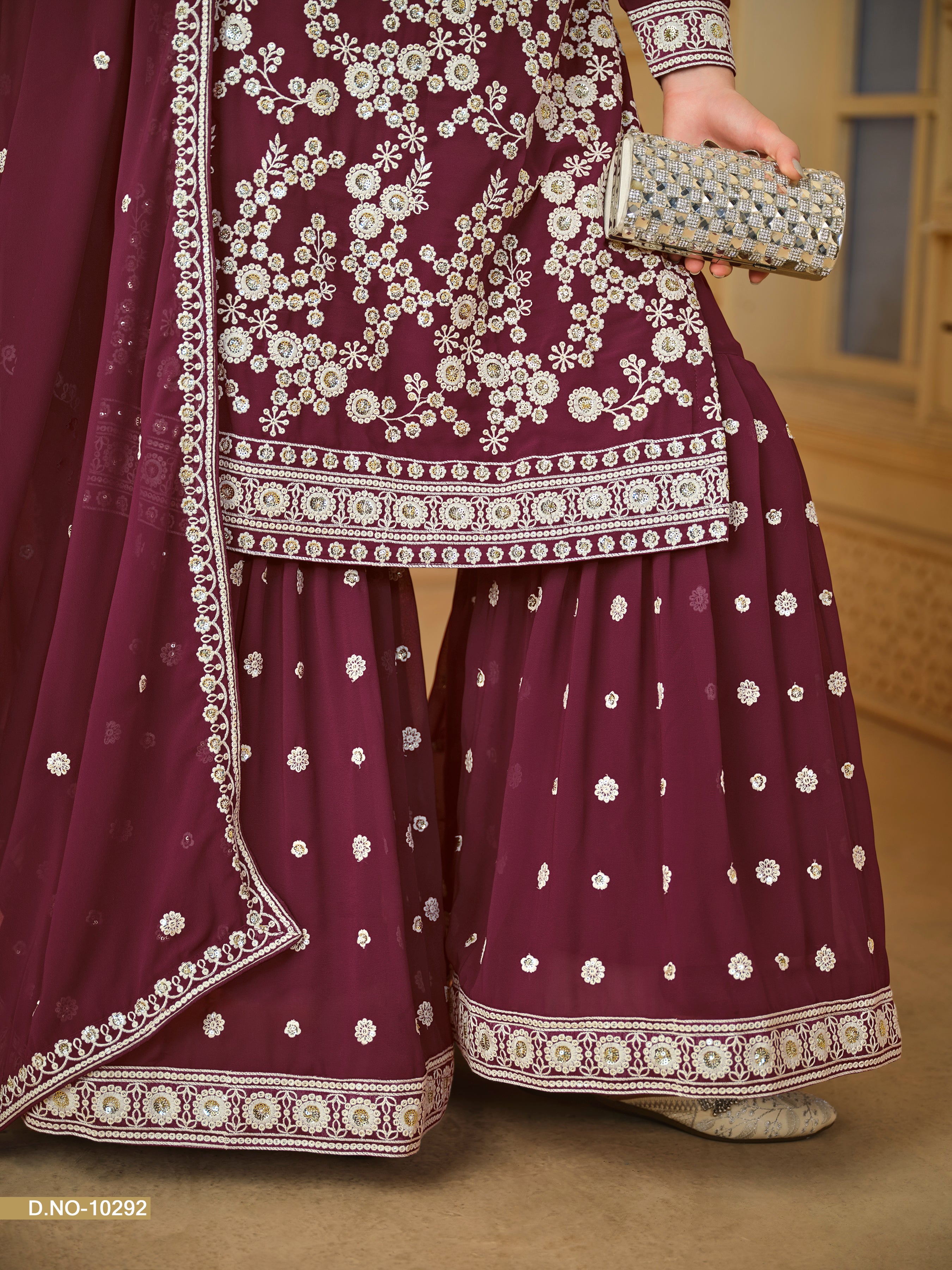 Serene Elegance Faux Georgatte SHARARA EASR0045