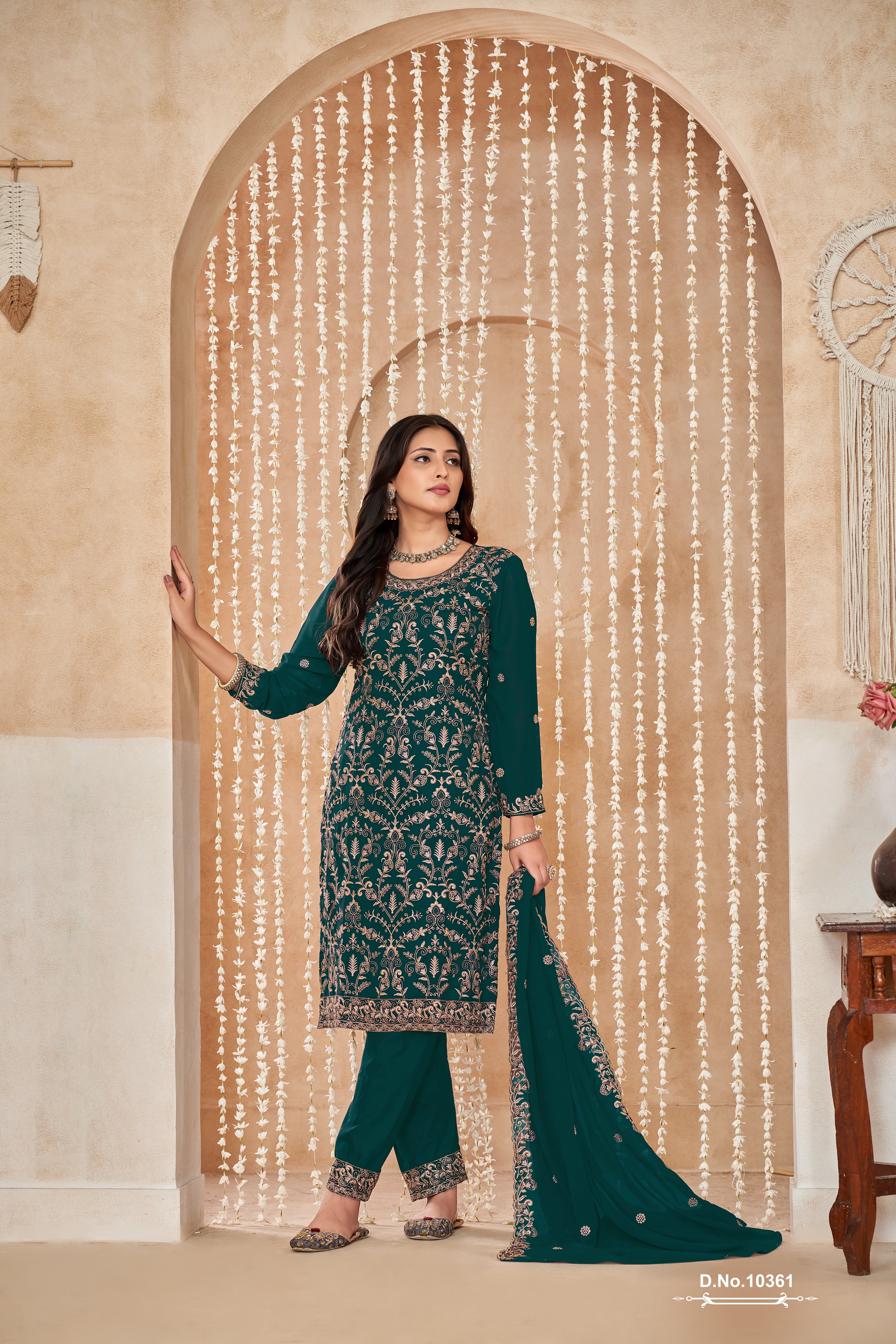Faux Georgette Palazzo Suit Set with Dupatta EAST0015
