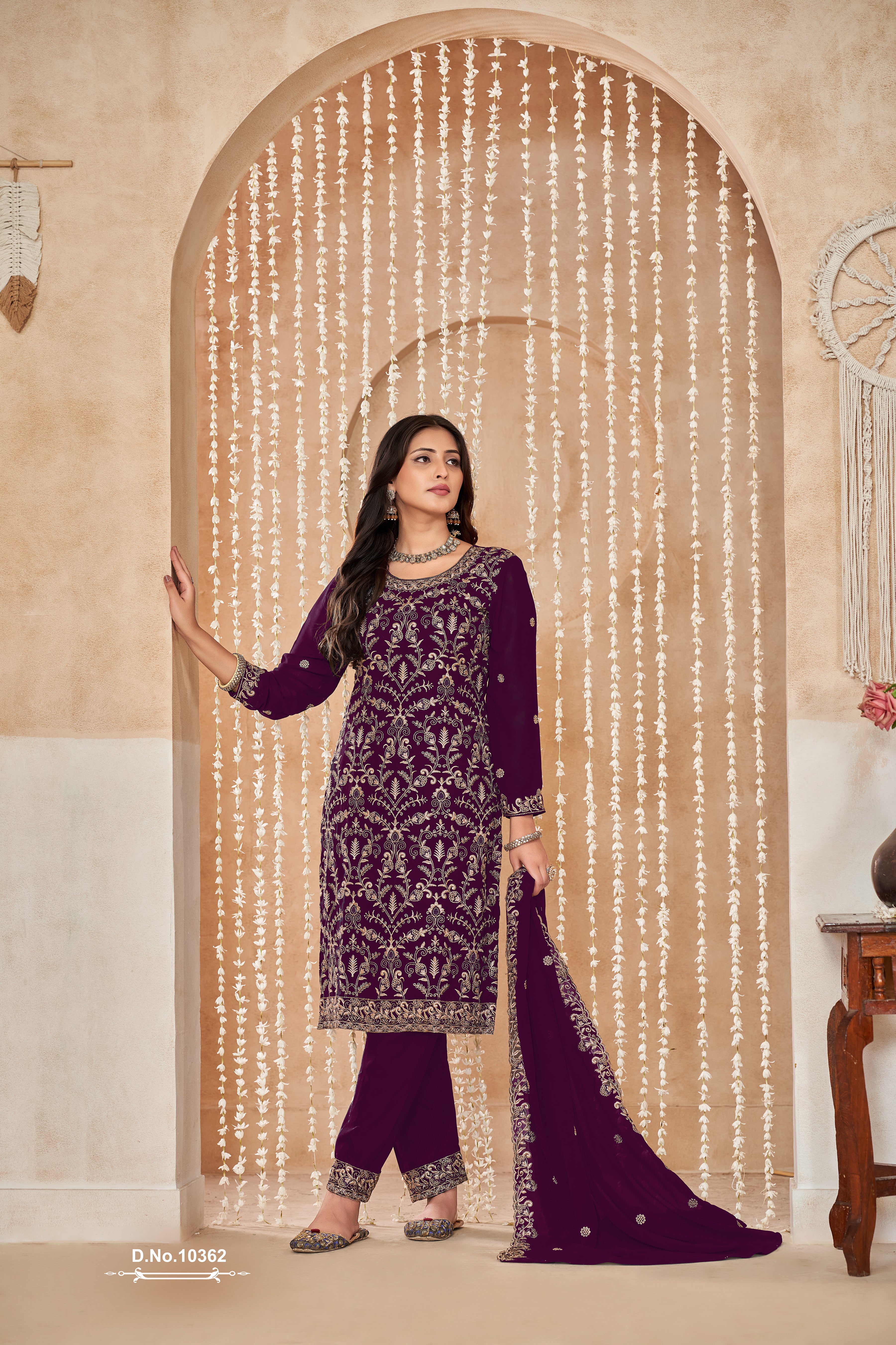 Faux Georgette Palazzo Suit Set with Dupatta EAST0015