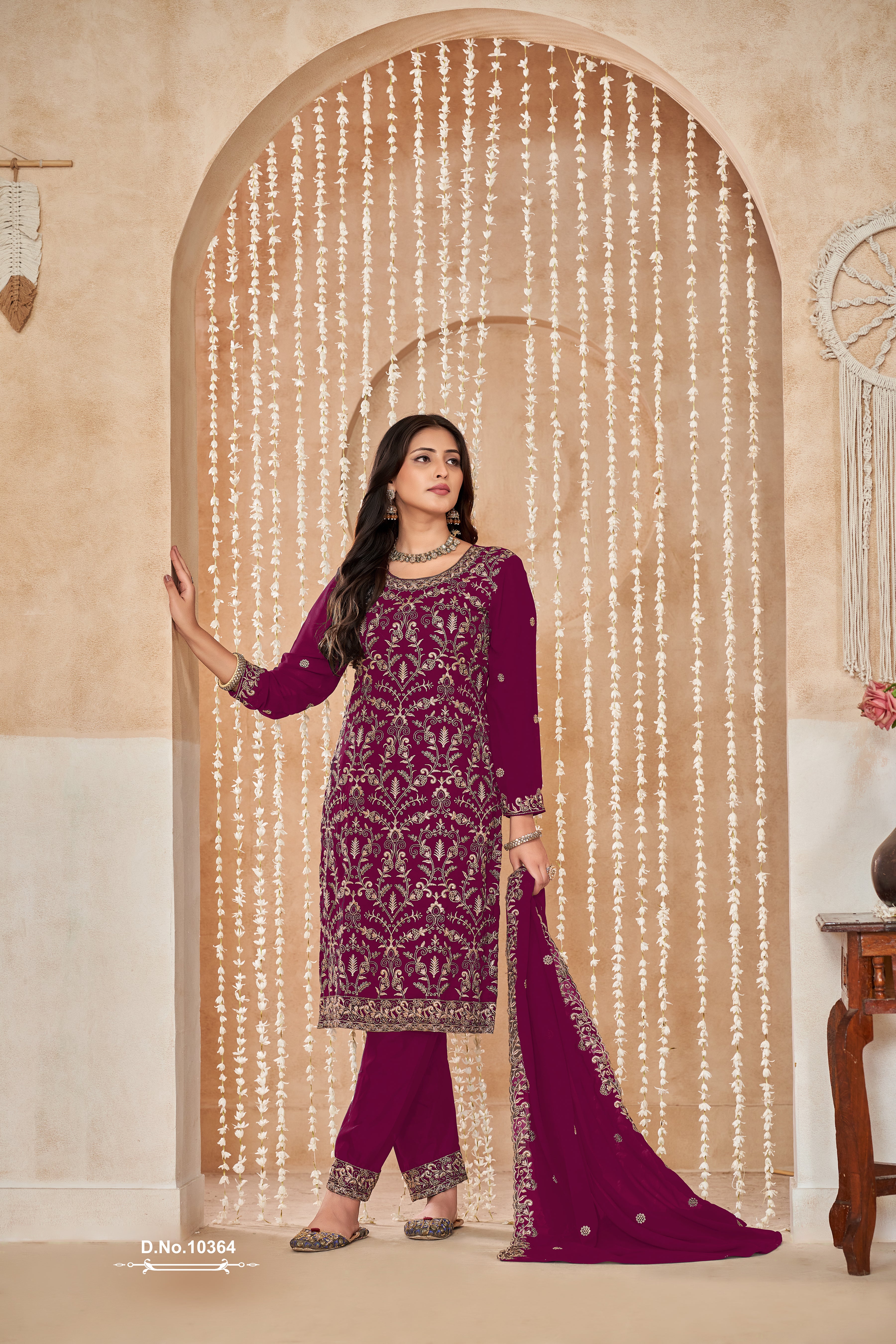 Faux Georgette Palazzo Suit Set with Dupatta EAST0015