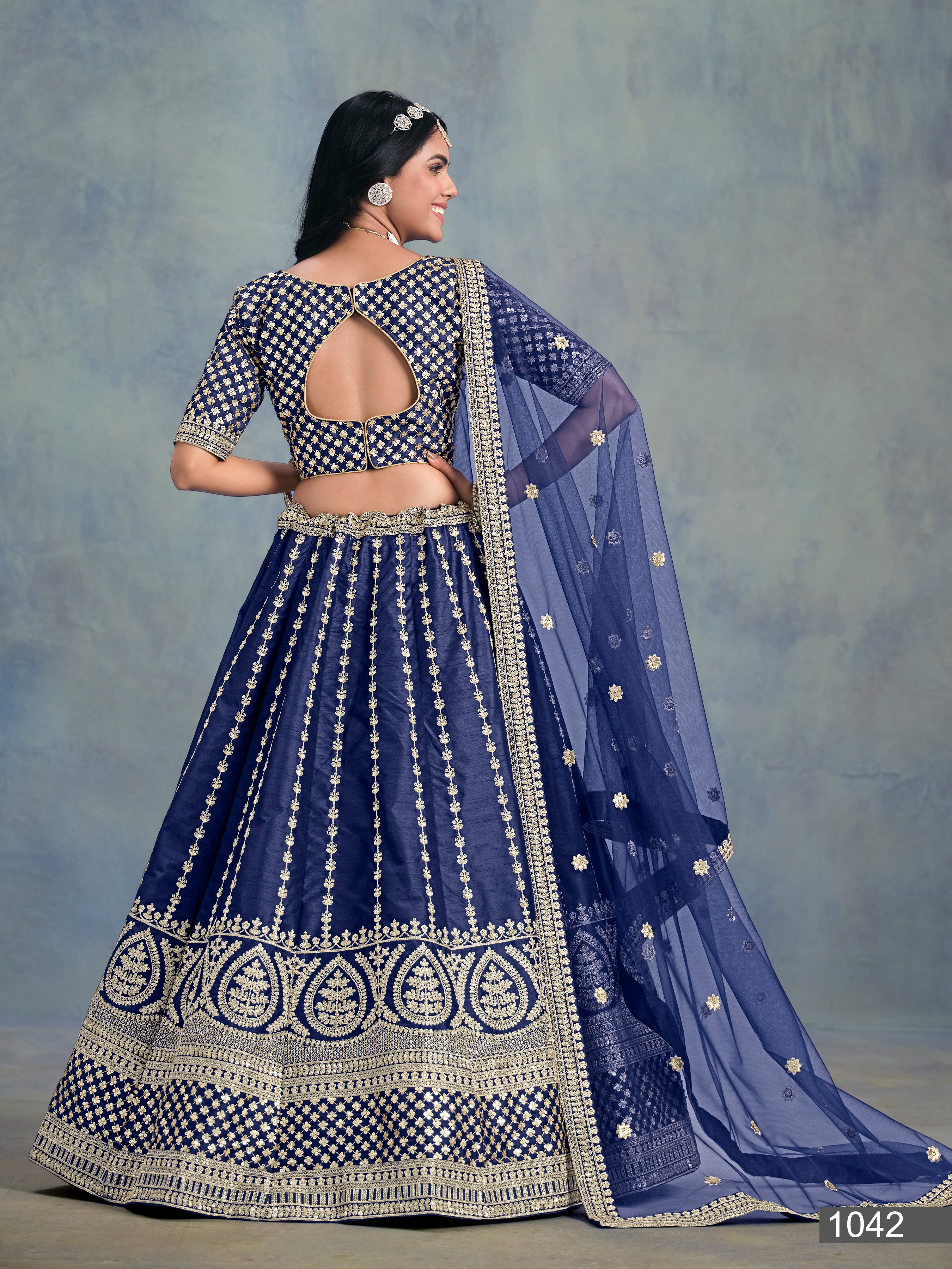 Lehenga choli with premium tikki work LXLG0012