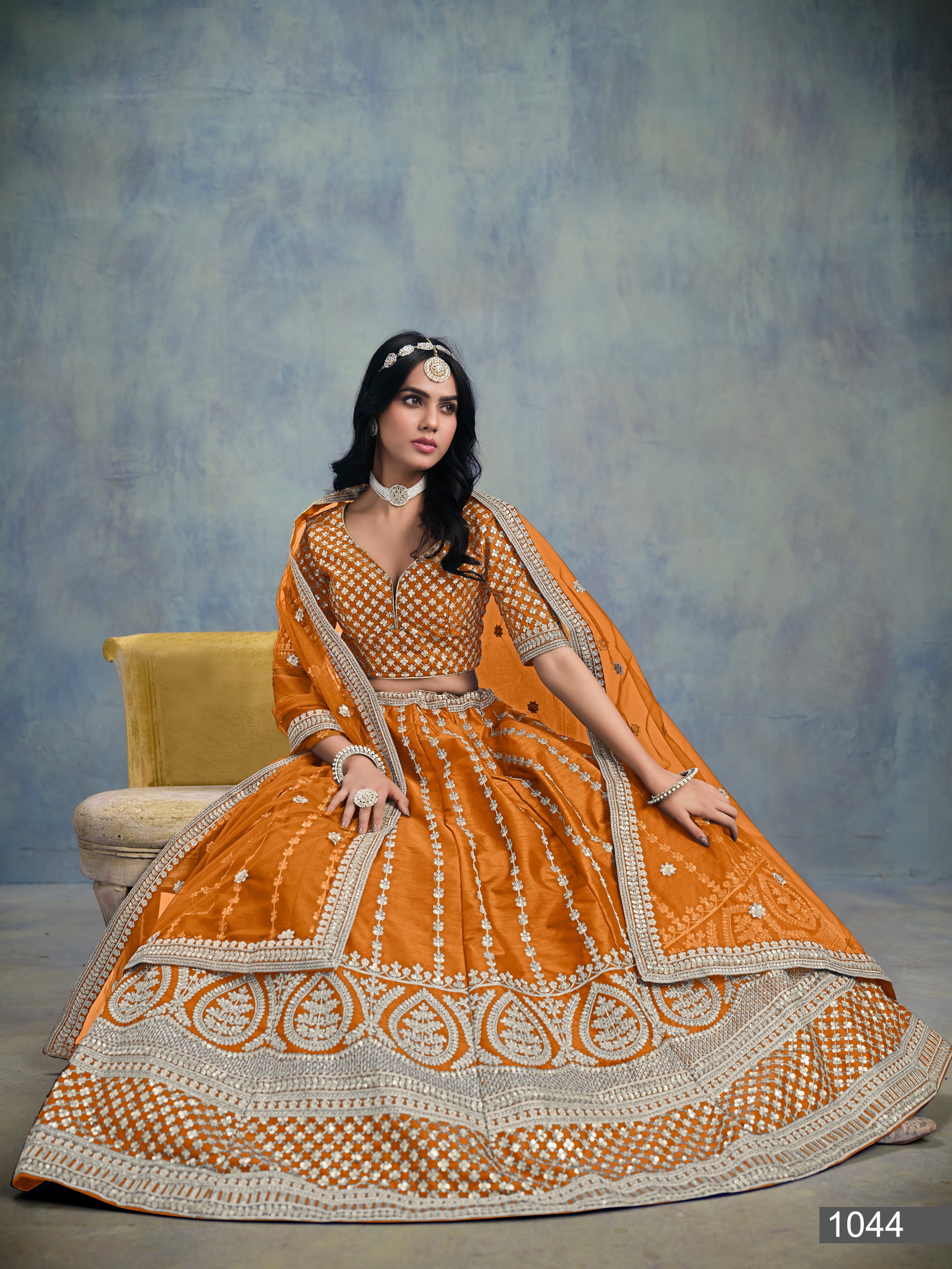 Lehenga choli with premium tikki work LXLG0012