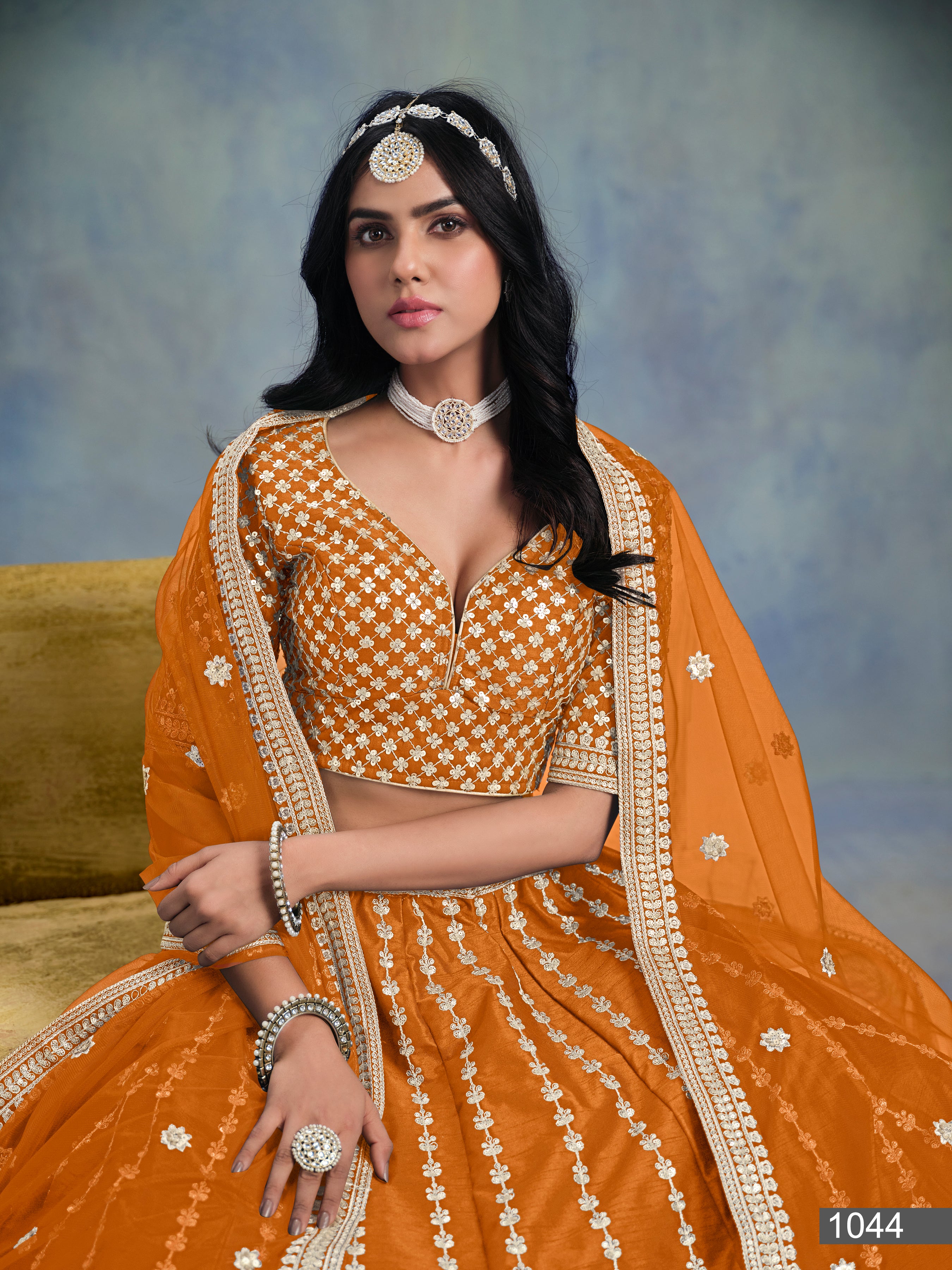 Lehenga choli with premium tikki work LXLG0012