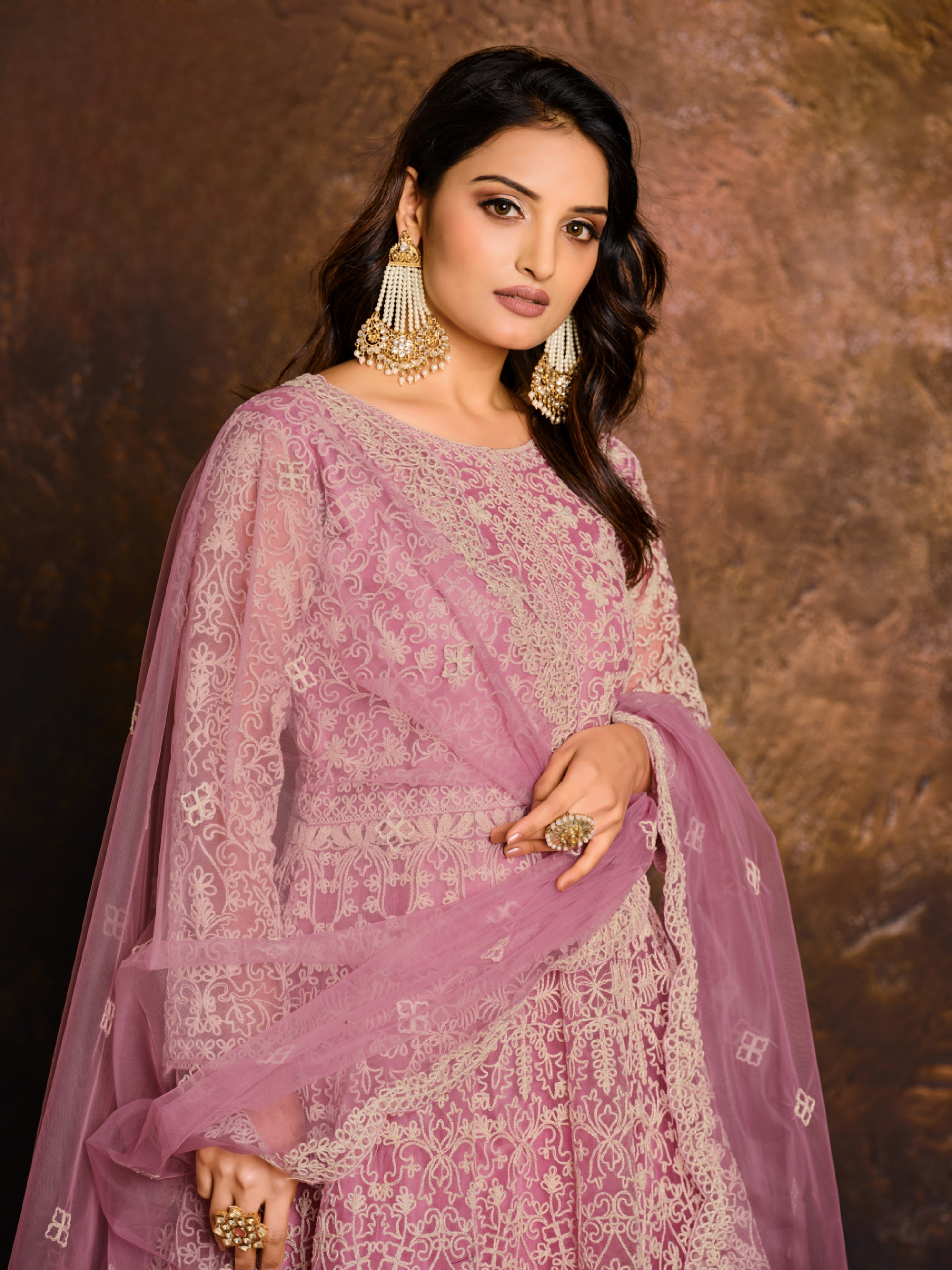 Celestial Net Embroderied Gown EAGW0059