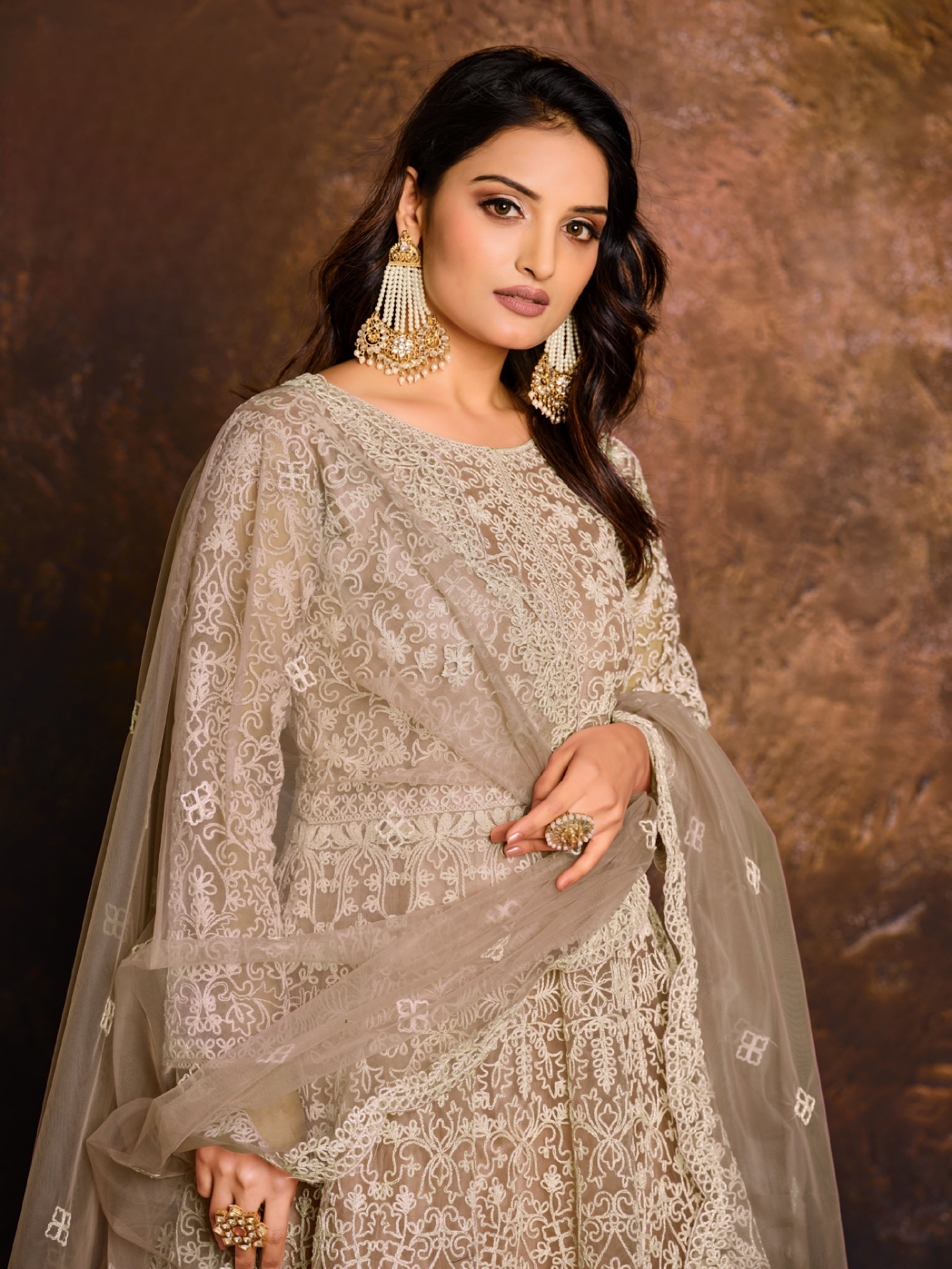 Celestial Net Embroderied Gown EAGW0059
