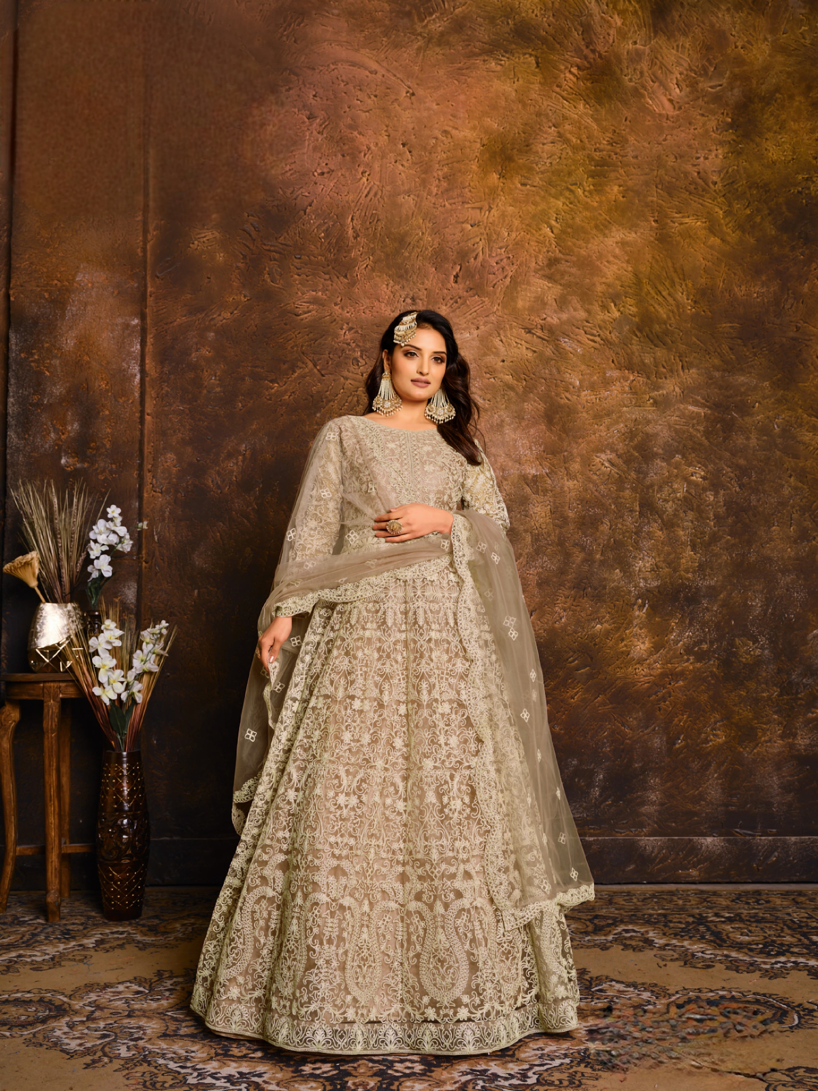 Celestial Net Embroderied Gown EAGW0059