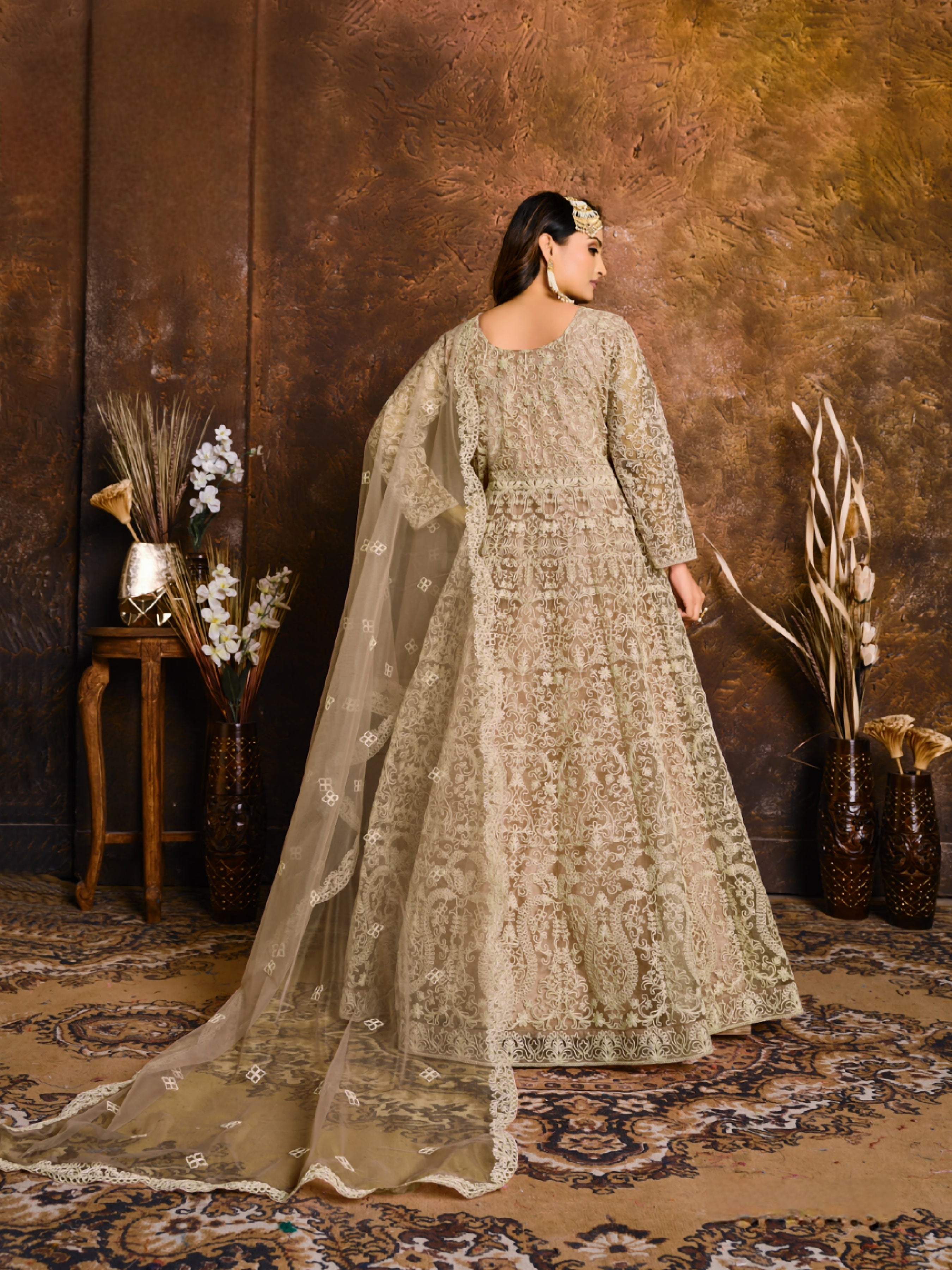 Celestial Net Embroderied Gown EAGW0059