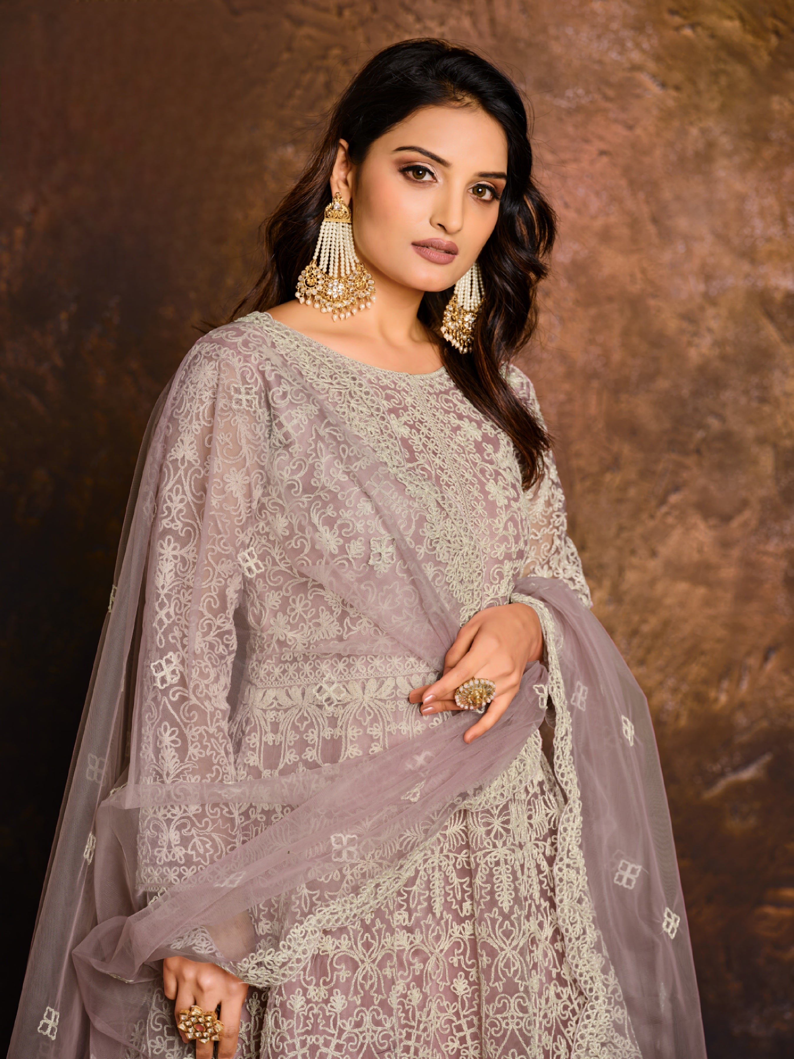 Celestial Net Embroderied Gown EAGW0059