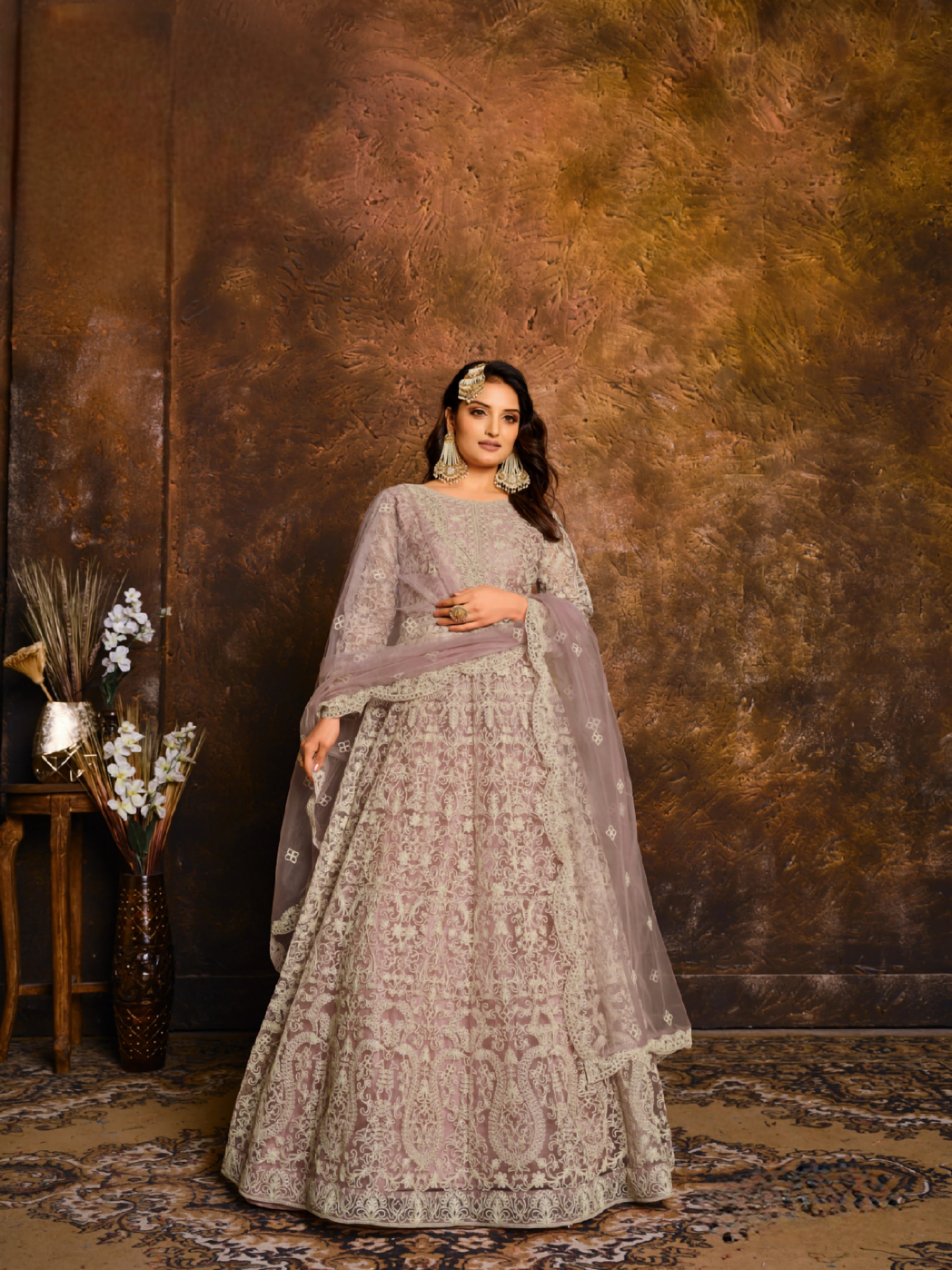 Celestial Net Embroderied Gown EAGW0059