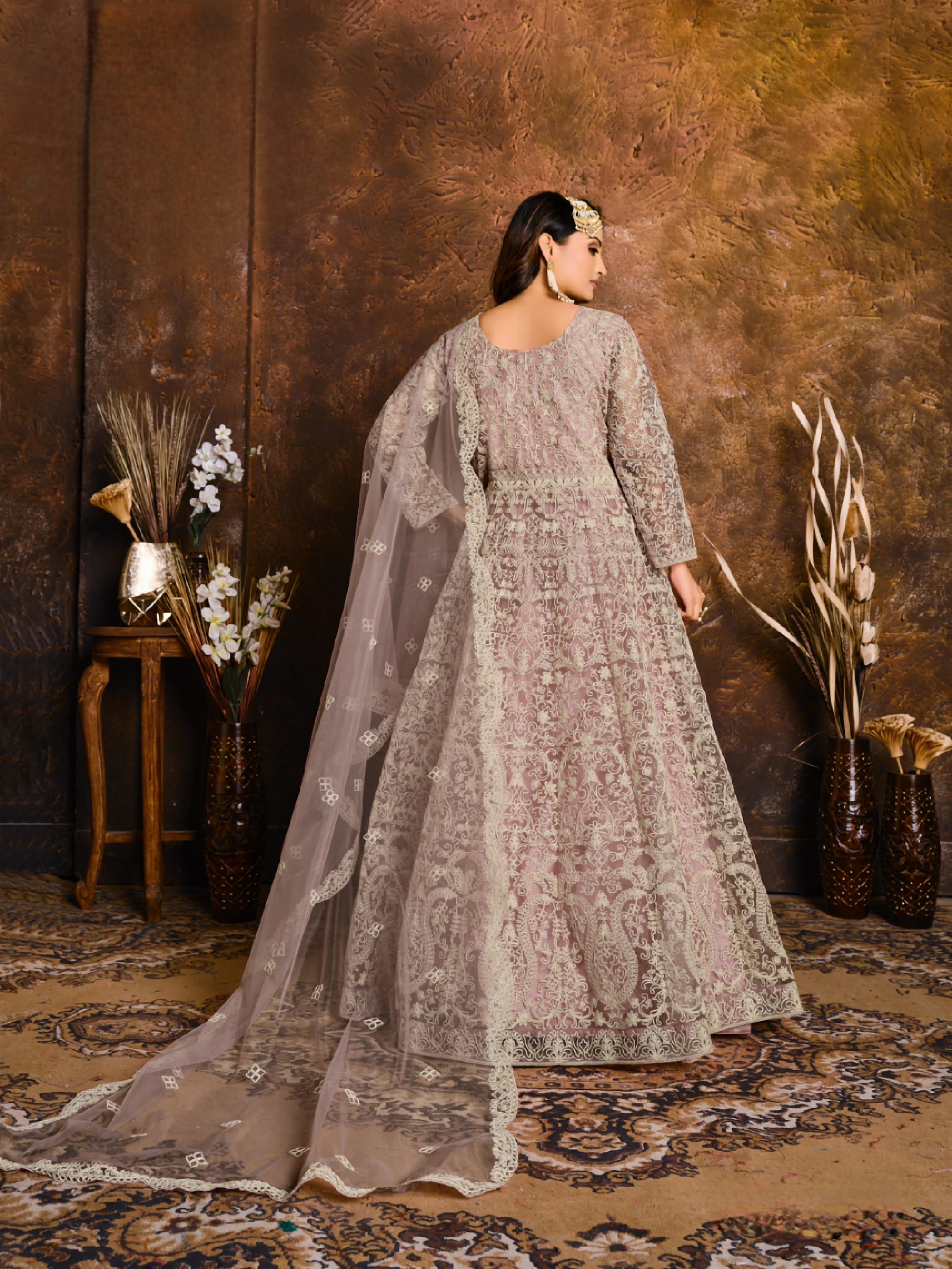 Celestial Net Embroderied Gown EAGW0059