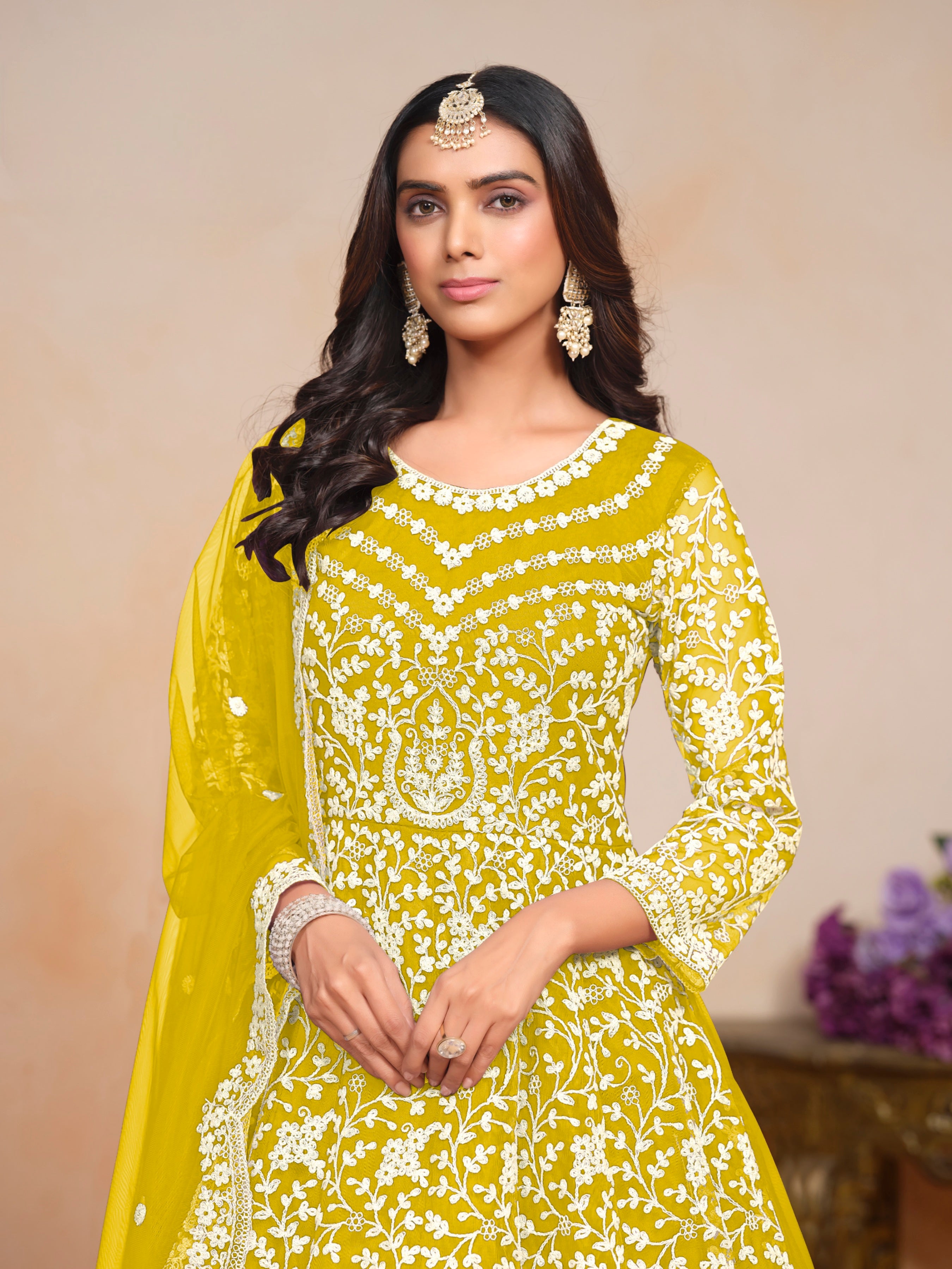 Netra Elegance Embroidered Net Gown EAGW0055