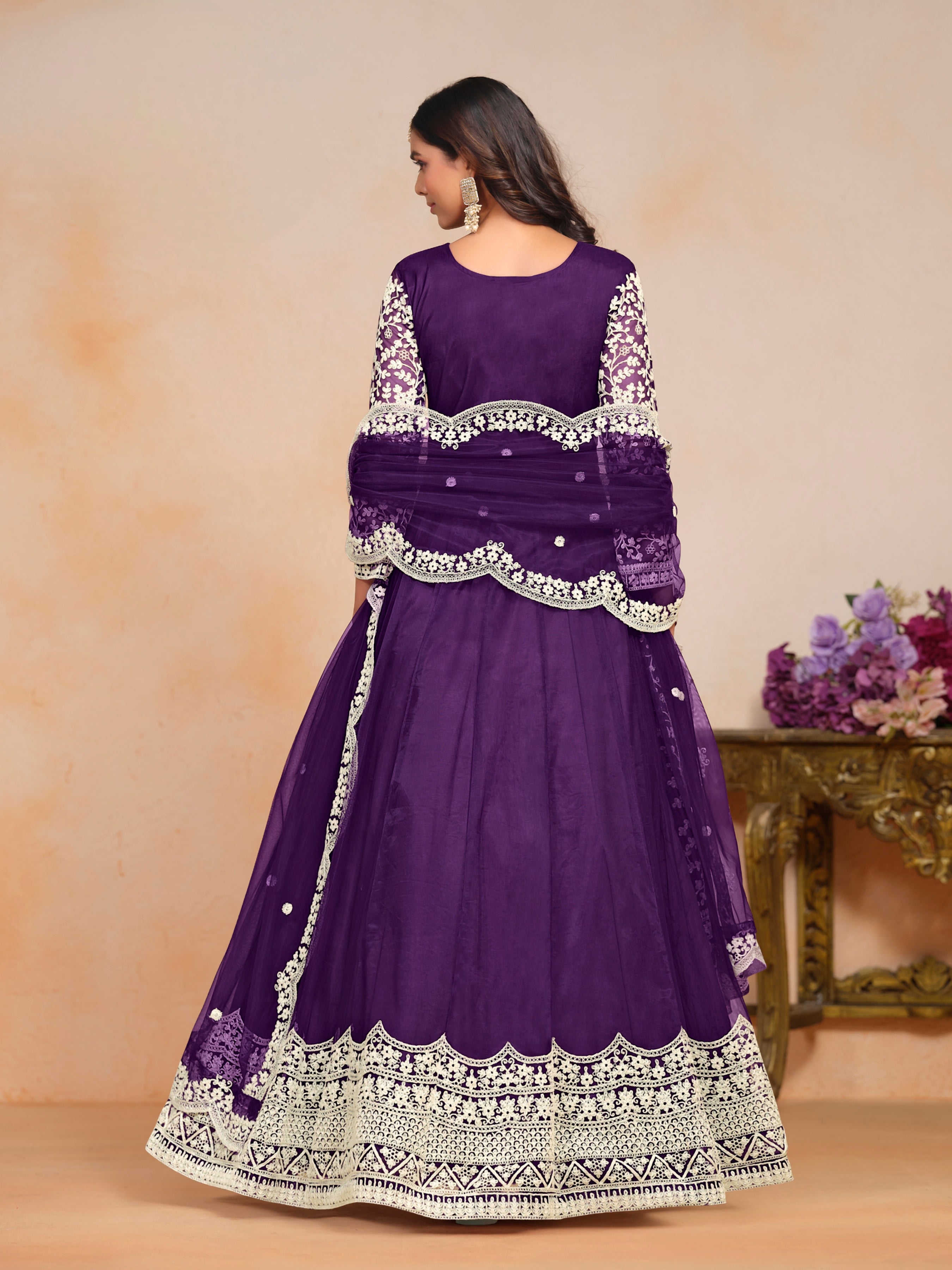 Netra Elegance Embroidered Net Gown EAGW0055