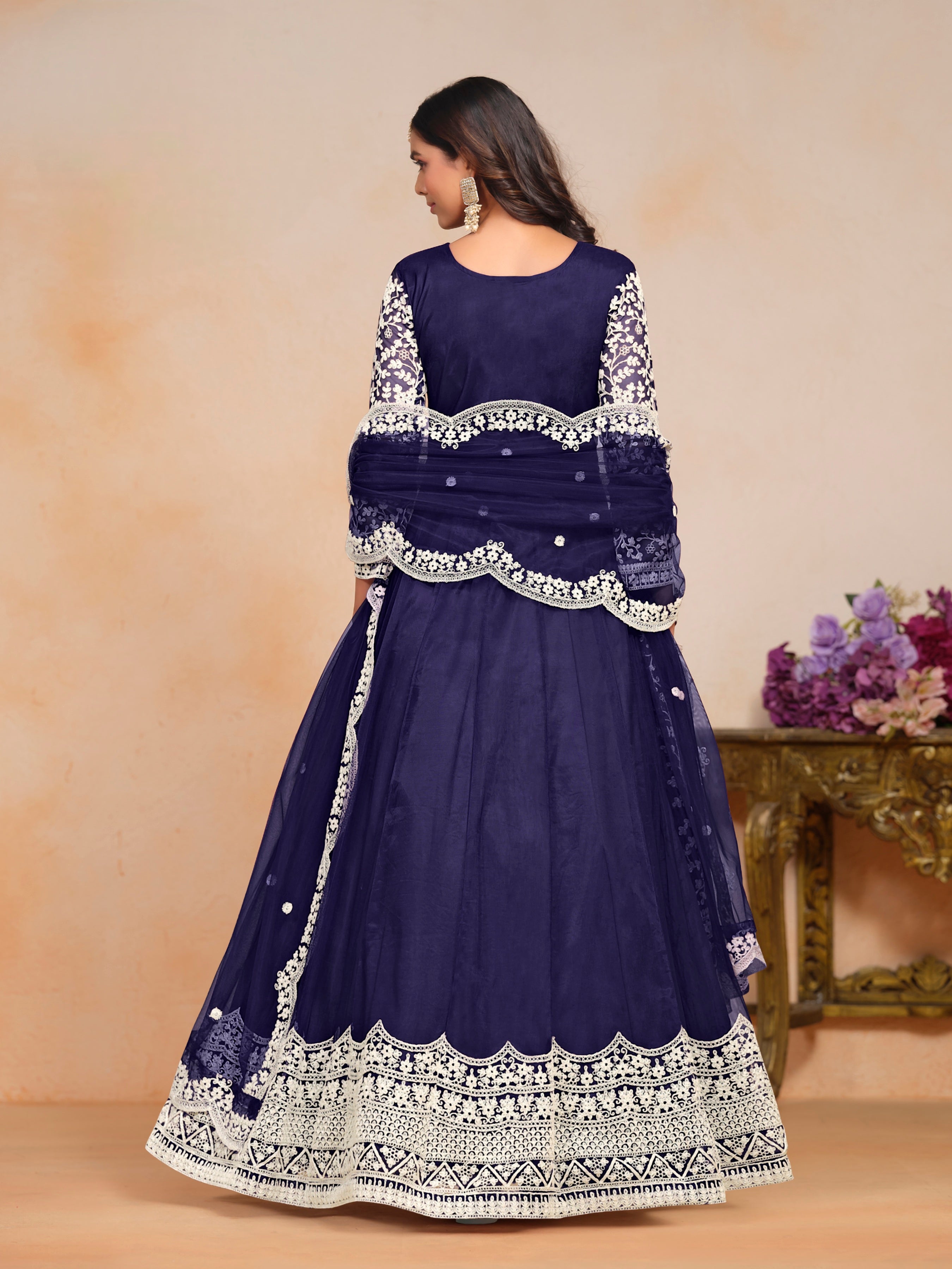 Netra Elegance Embroidered Net Gown EAGW0055