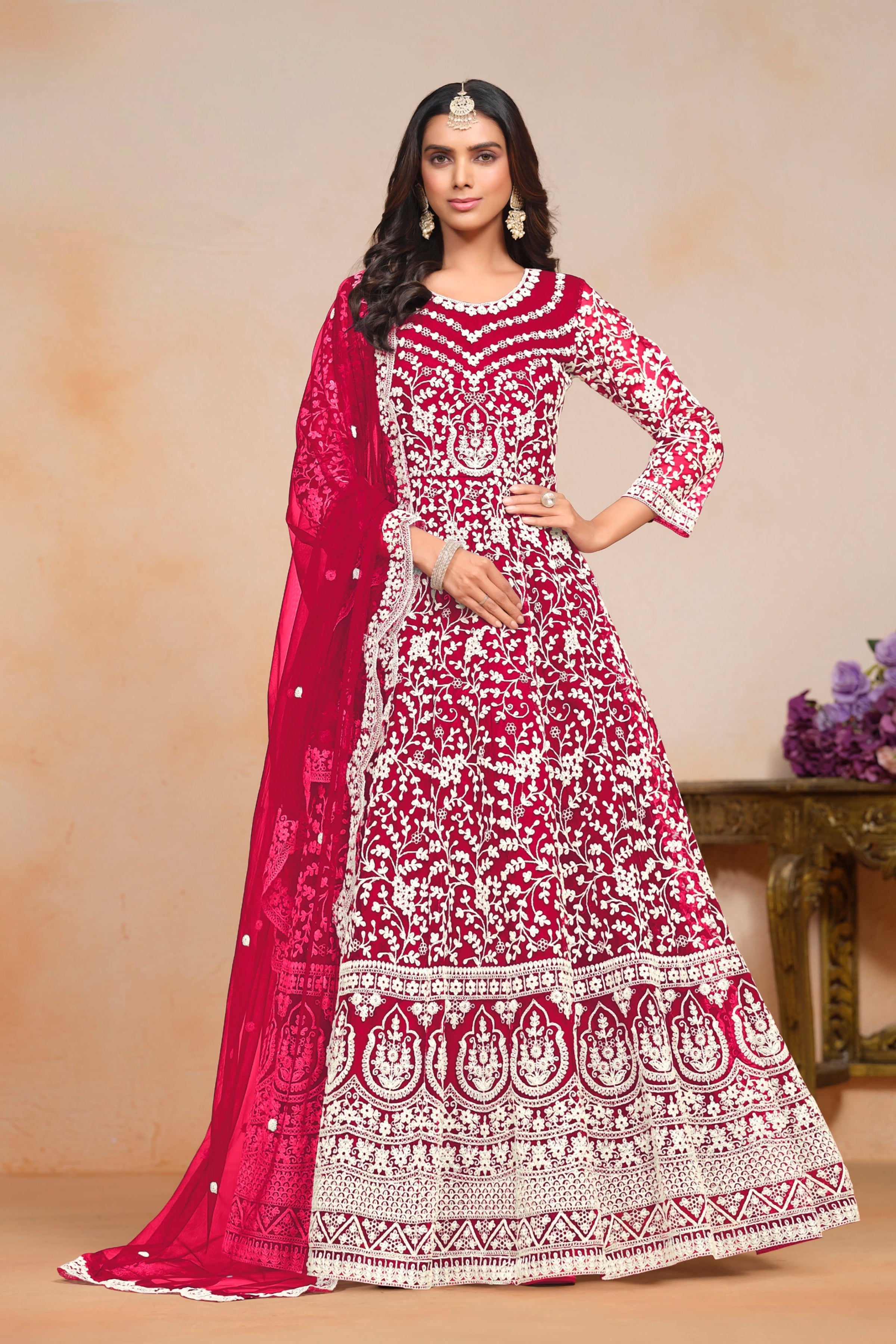 Netra Elegance Embroidered Net Gown EAGW0055