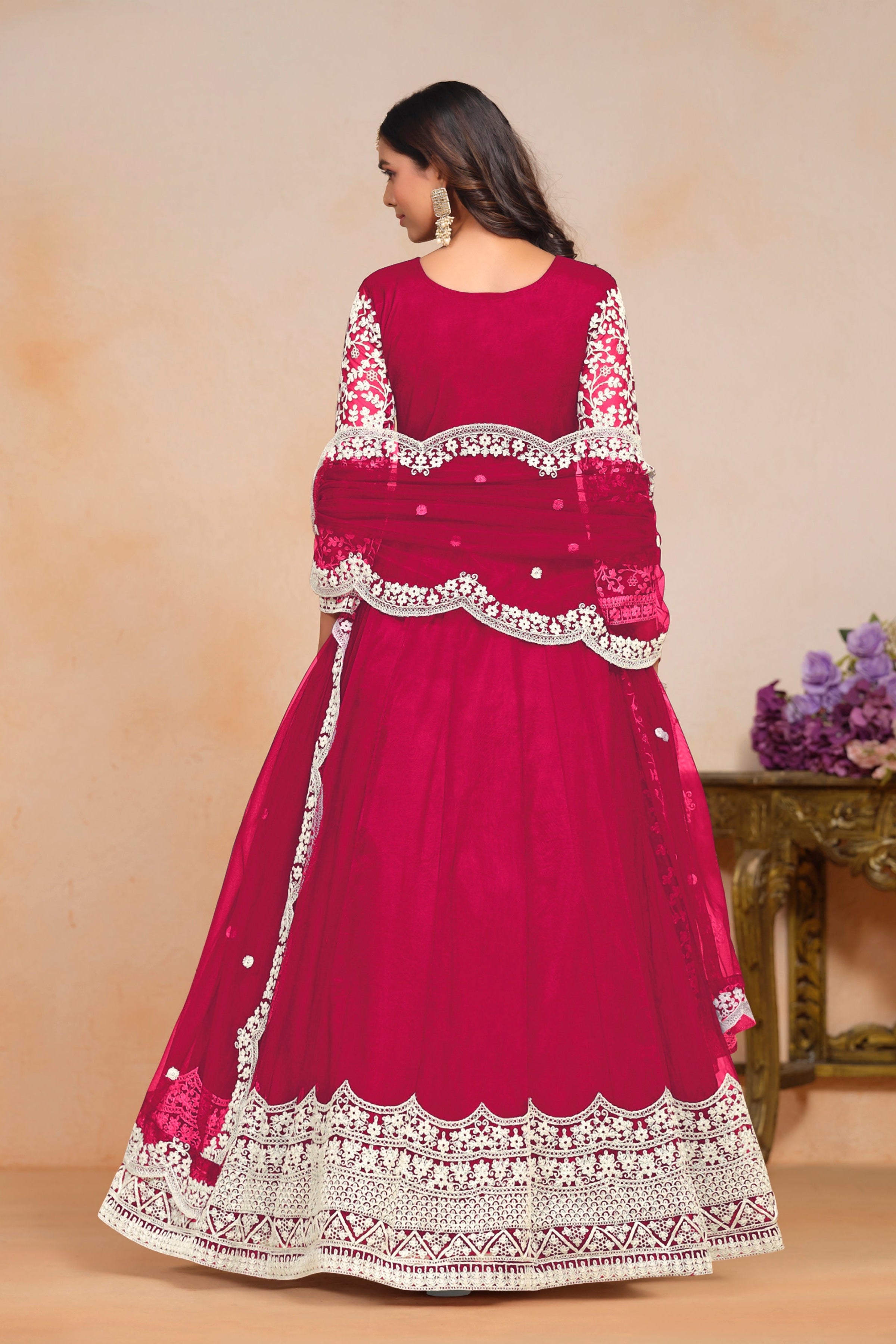 Netra Elegance Embroidered Net Gown EAGW0055