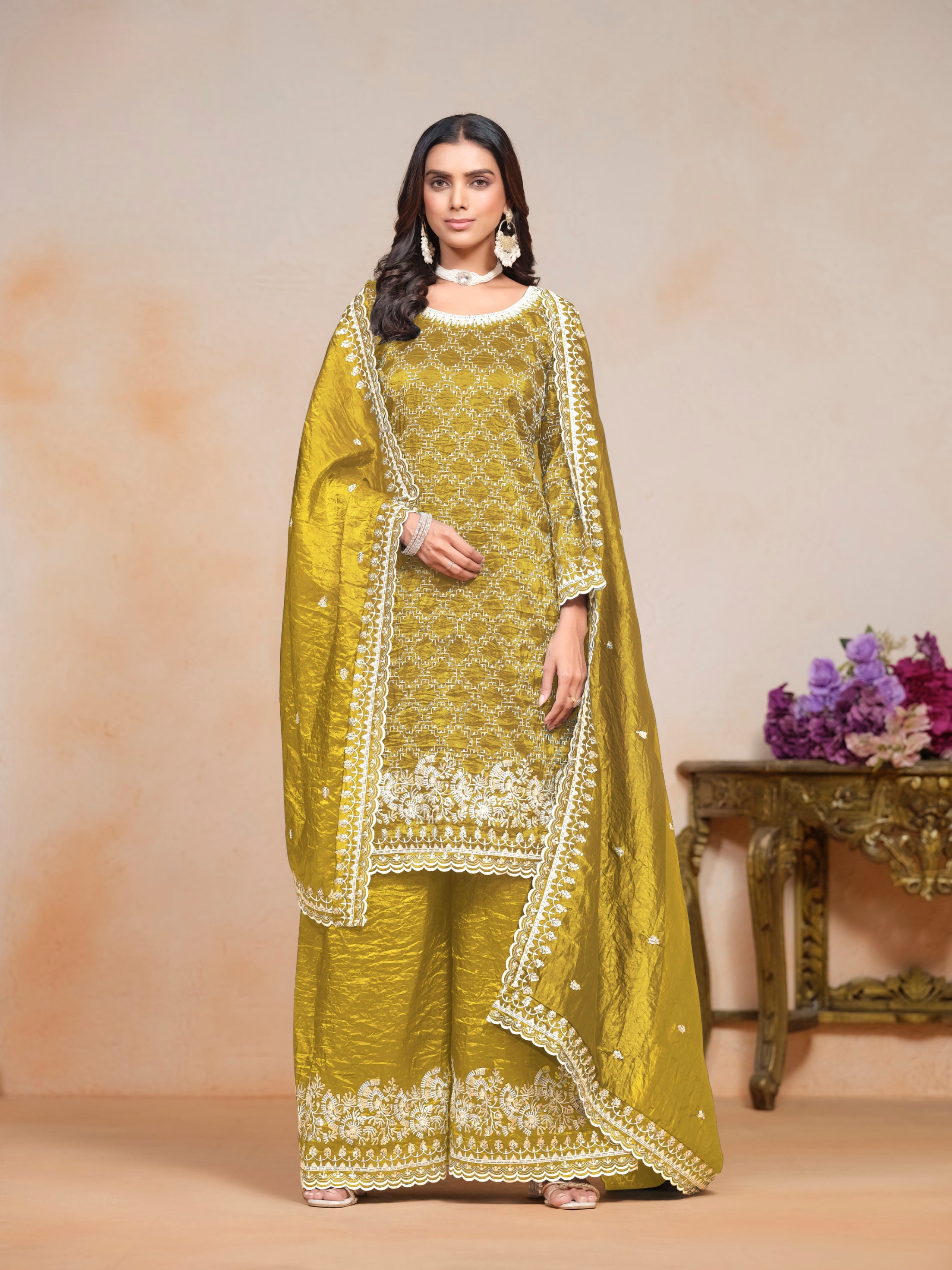 Gold Crush fabric Exlusive SHARARA EASR0050