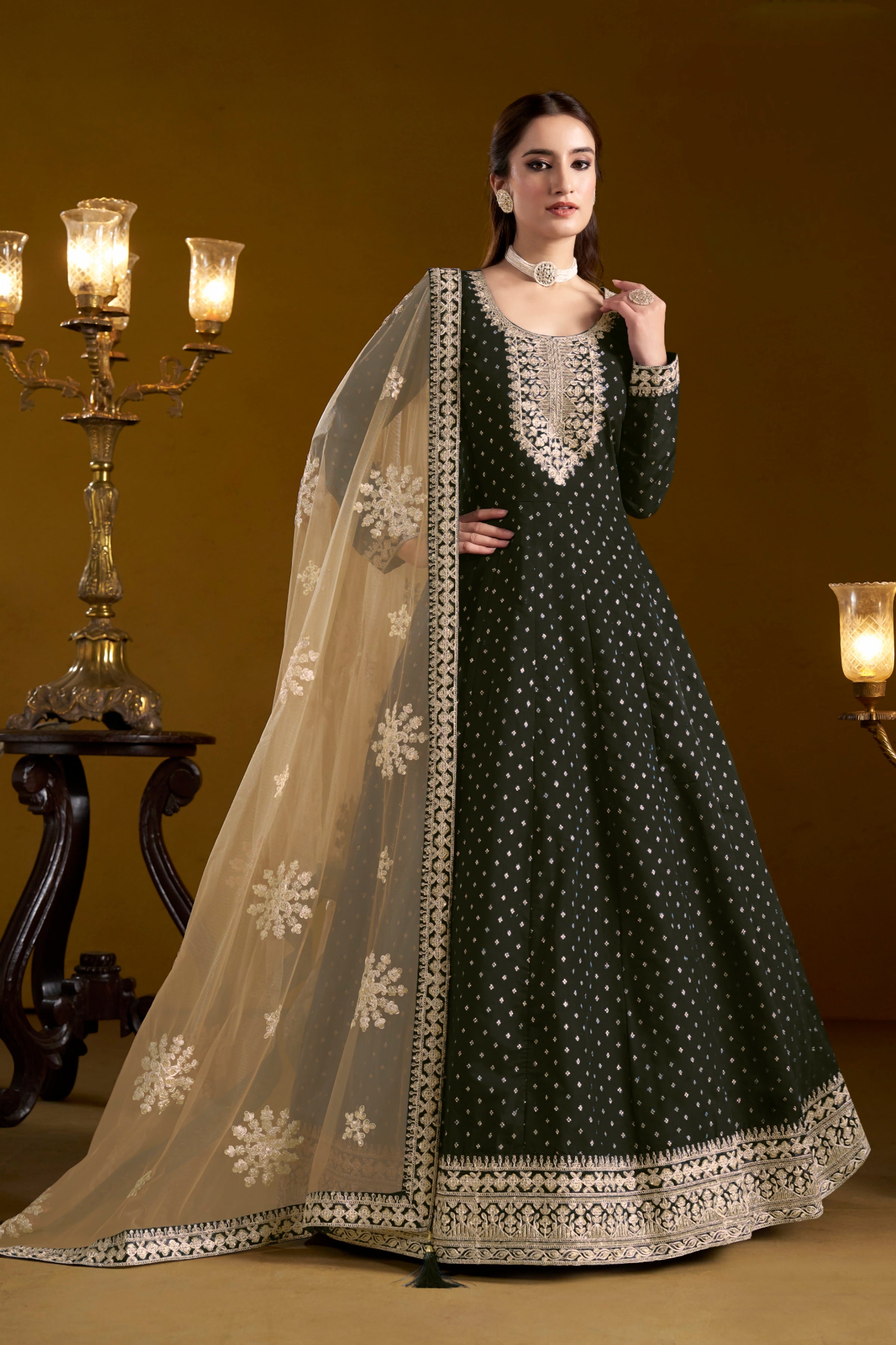 Chanderi Charm Embroidered Gown EAGW0057