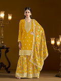Gold Crush Fabric Embroderied SHARARA EASR0051