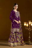 Gold Crush Fabric Embroderied SHARARA EASR0051
