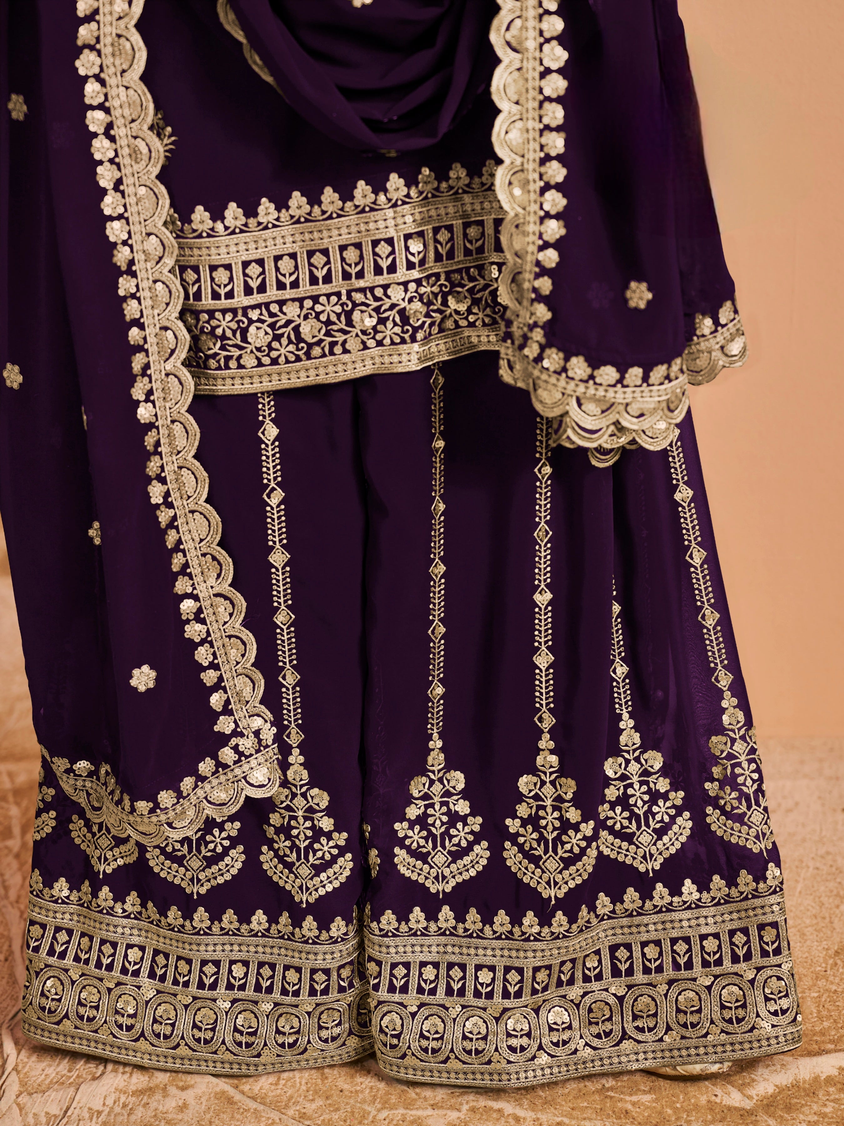 Faux Georgatte Designer SHARARA EASR0052