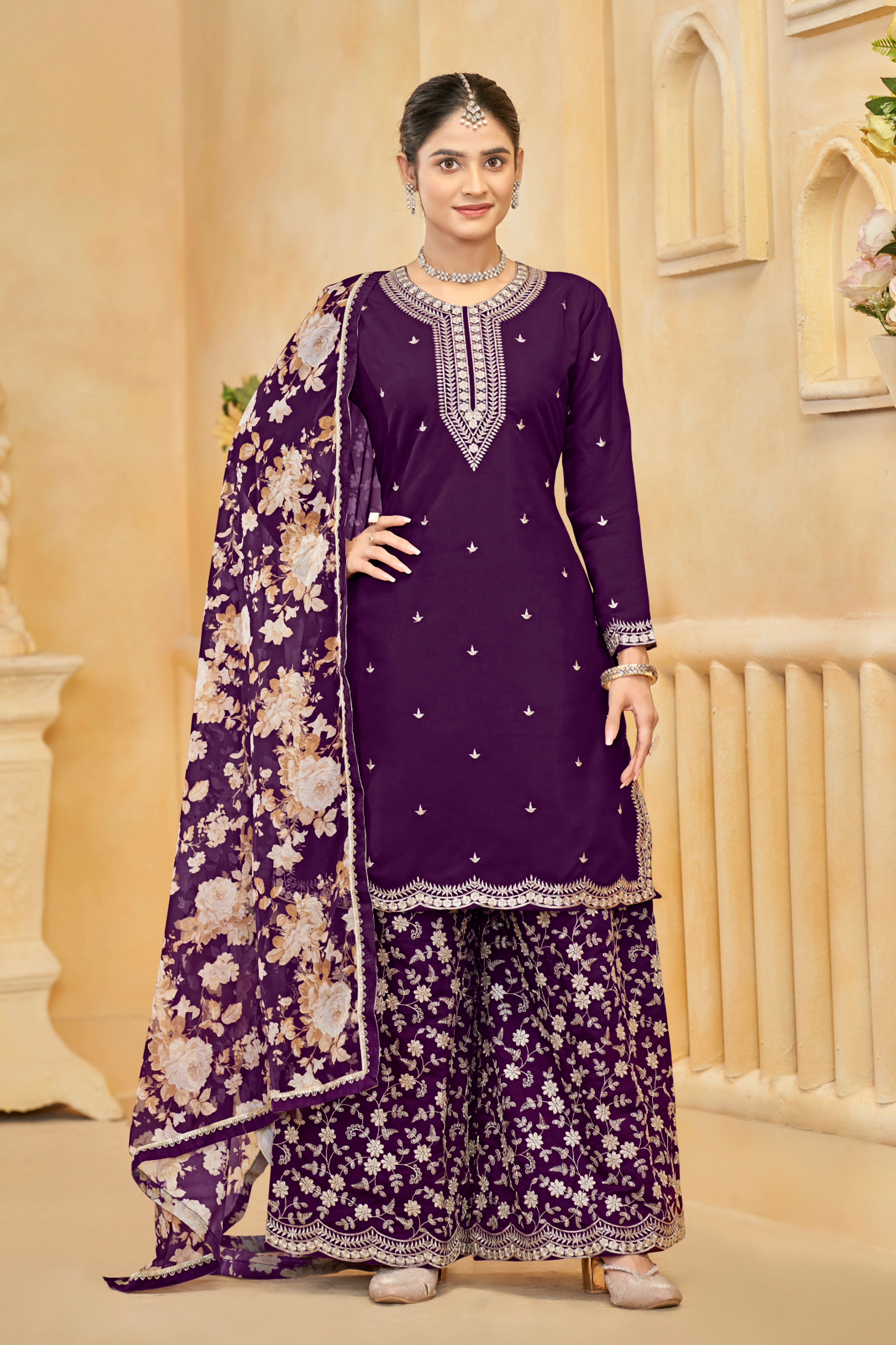 Roman silk designer SHARARA EASR0055