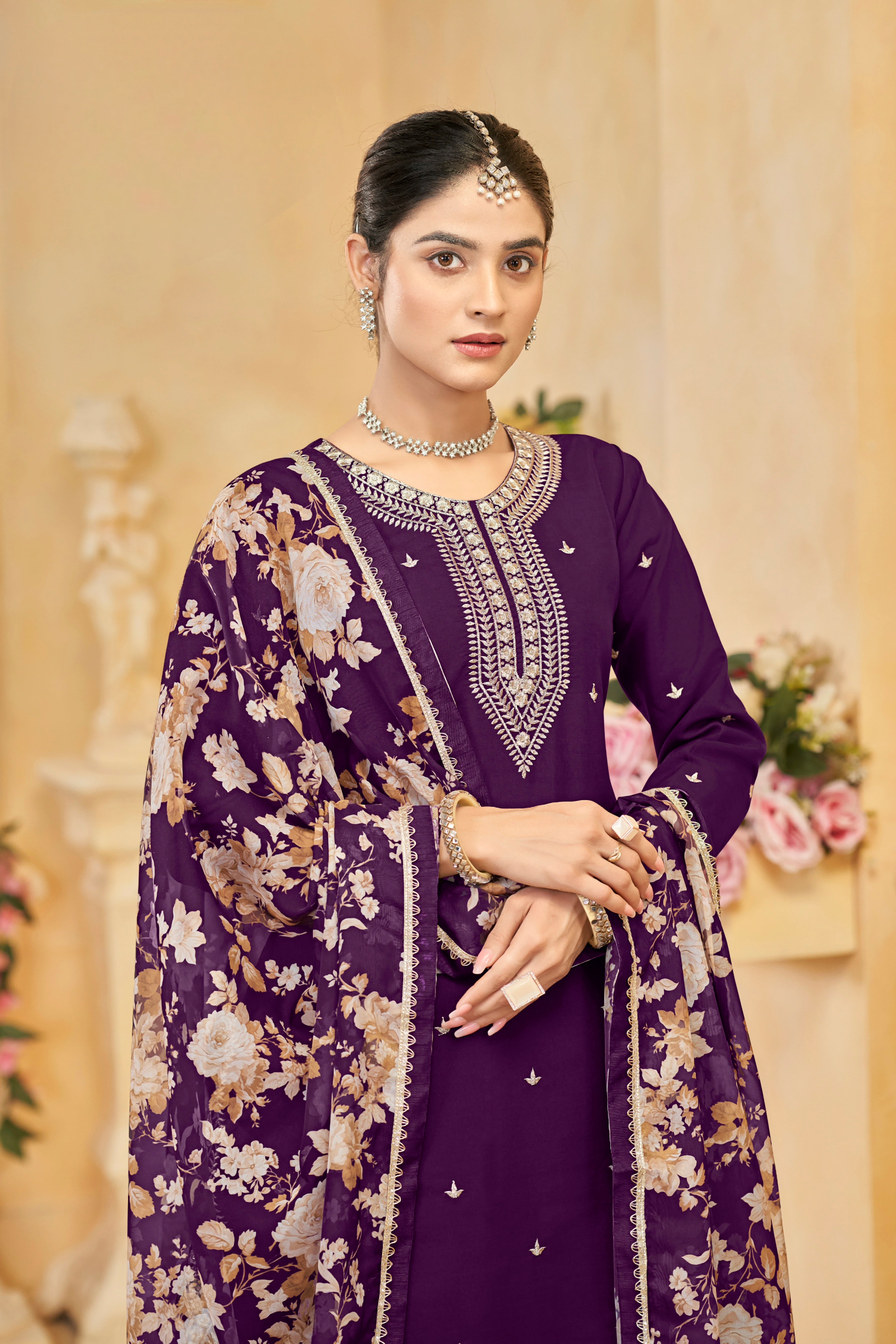 Roman silk designer SHARARA EASR0055