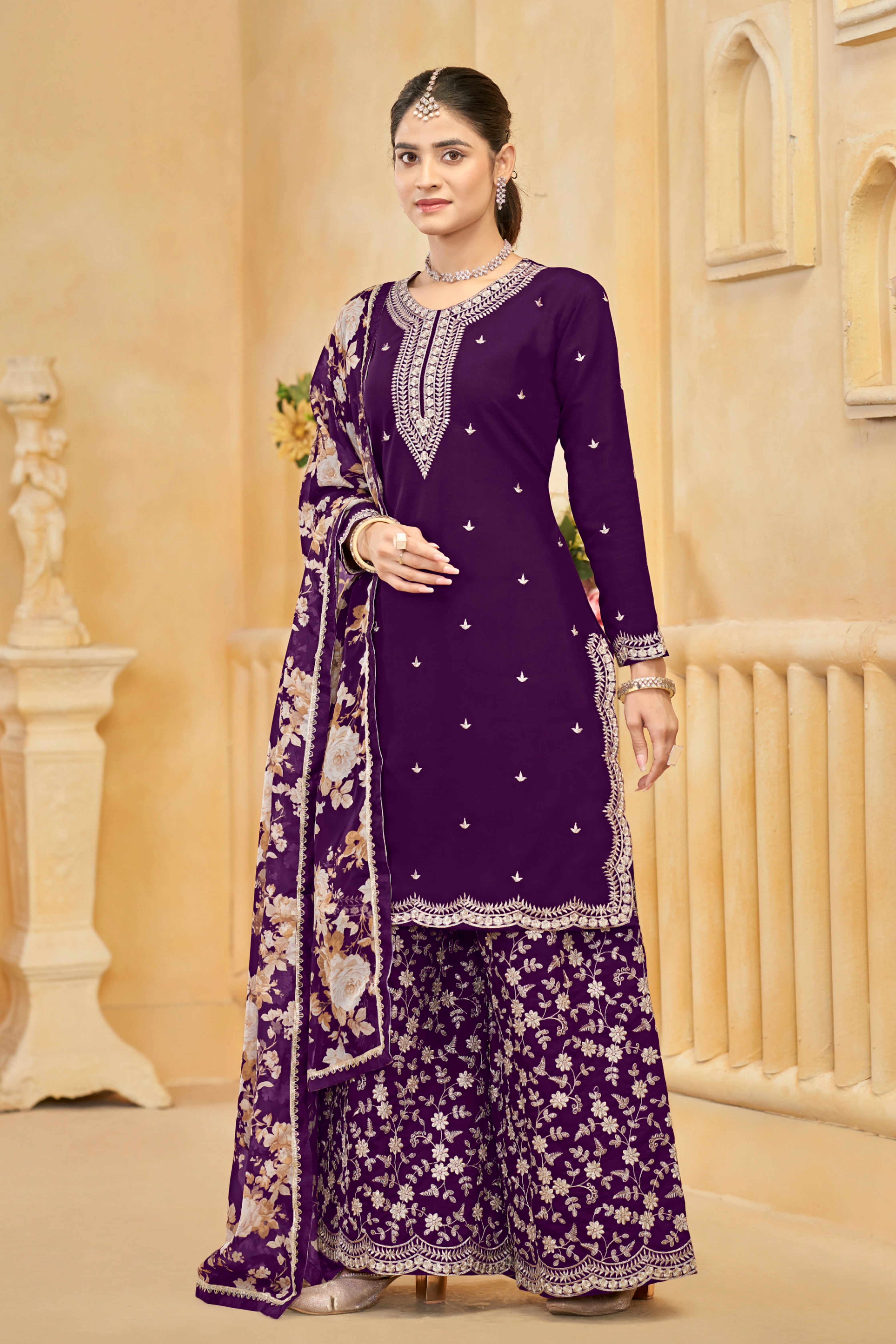 Roman silk designer SHARARA EASR0055