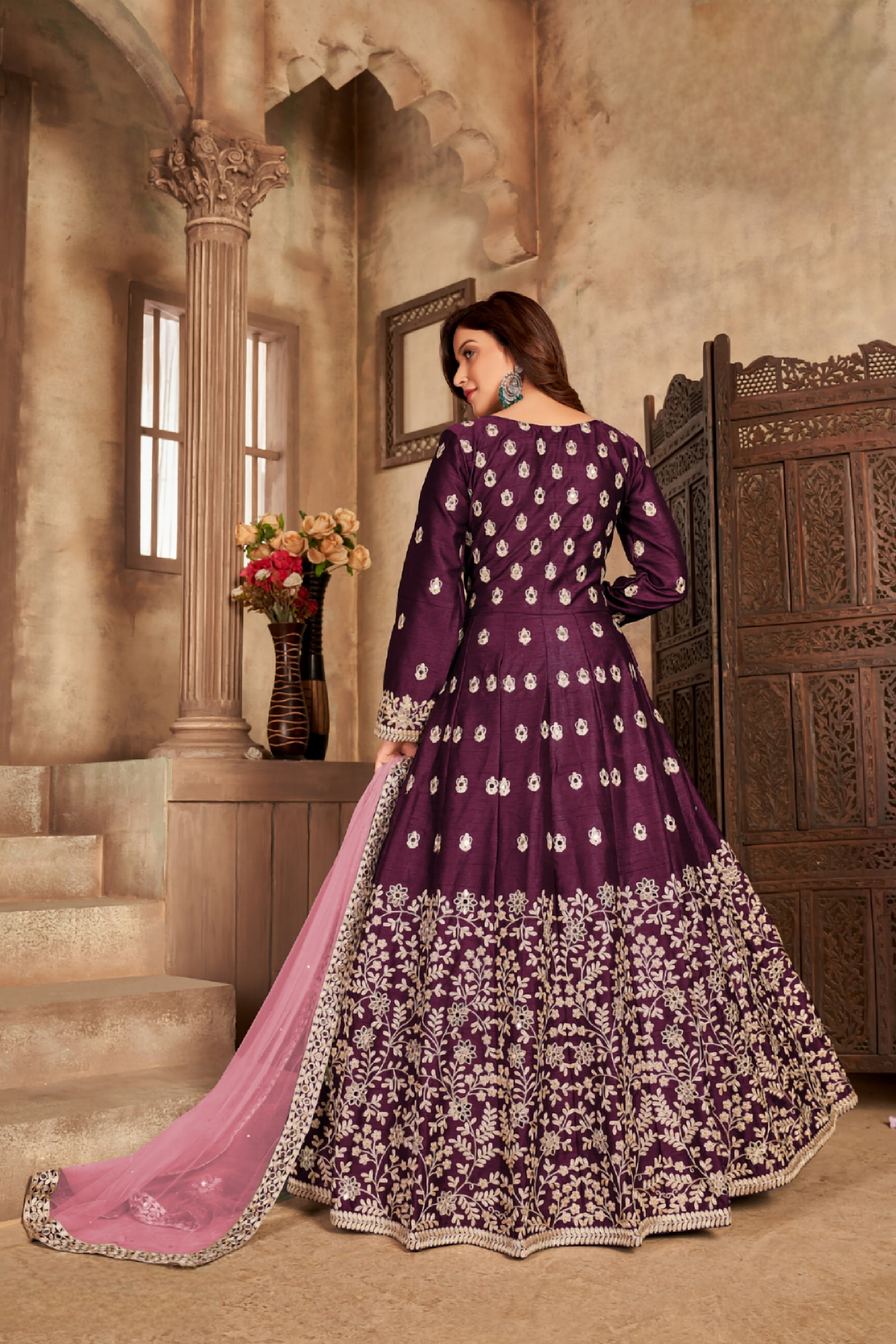VELVET FABRIC DESIGNER GOWN  LXGW0012
