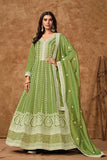 Silken Tranquil  Embroidered Gown LXGW0006