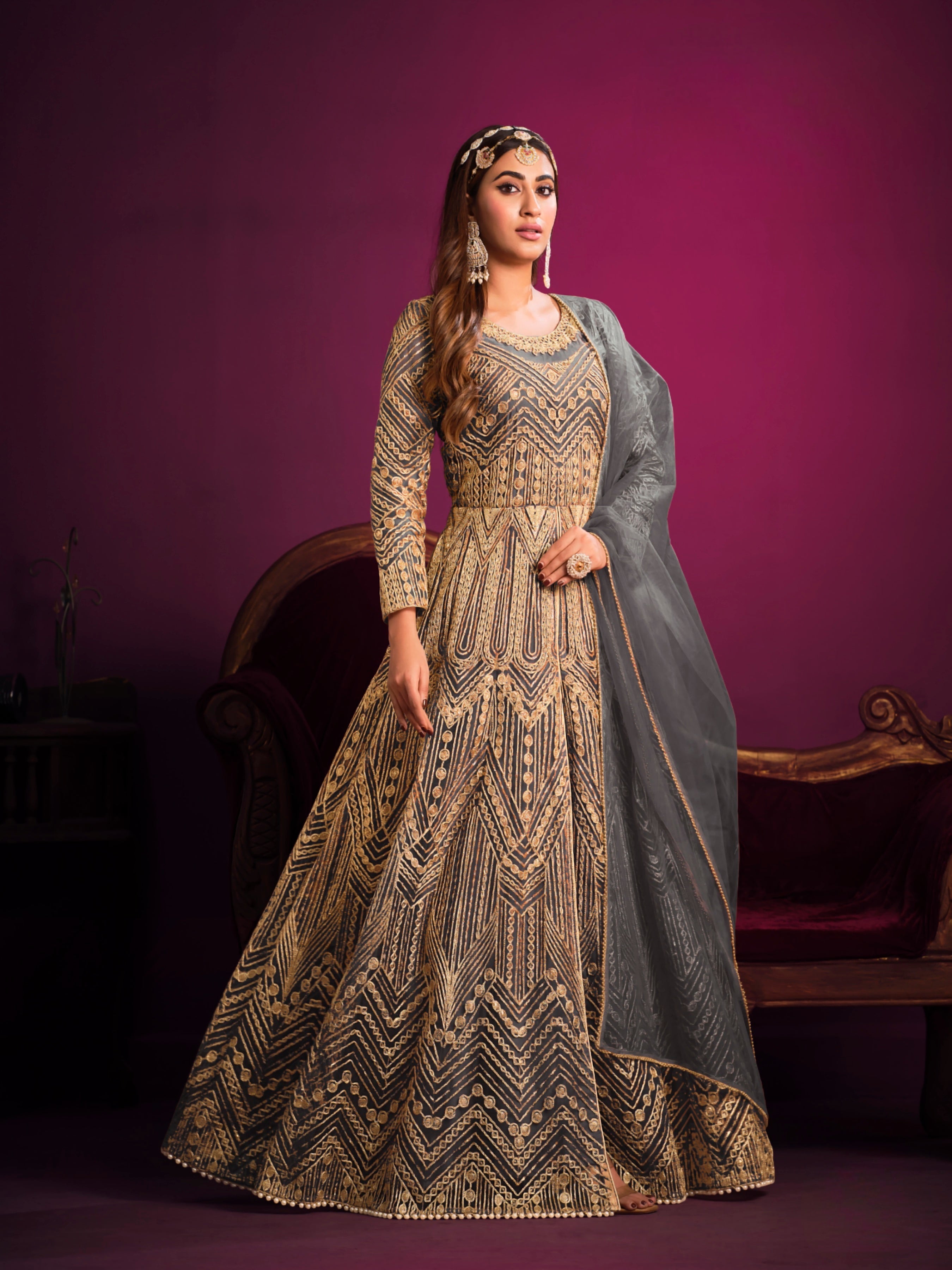 Embroidered Designer Gown LXGW0015