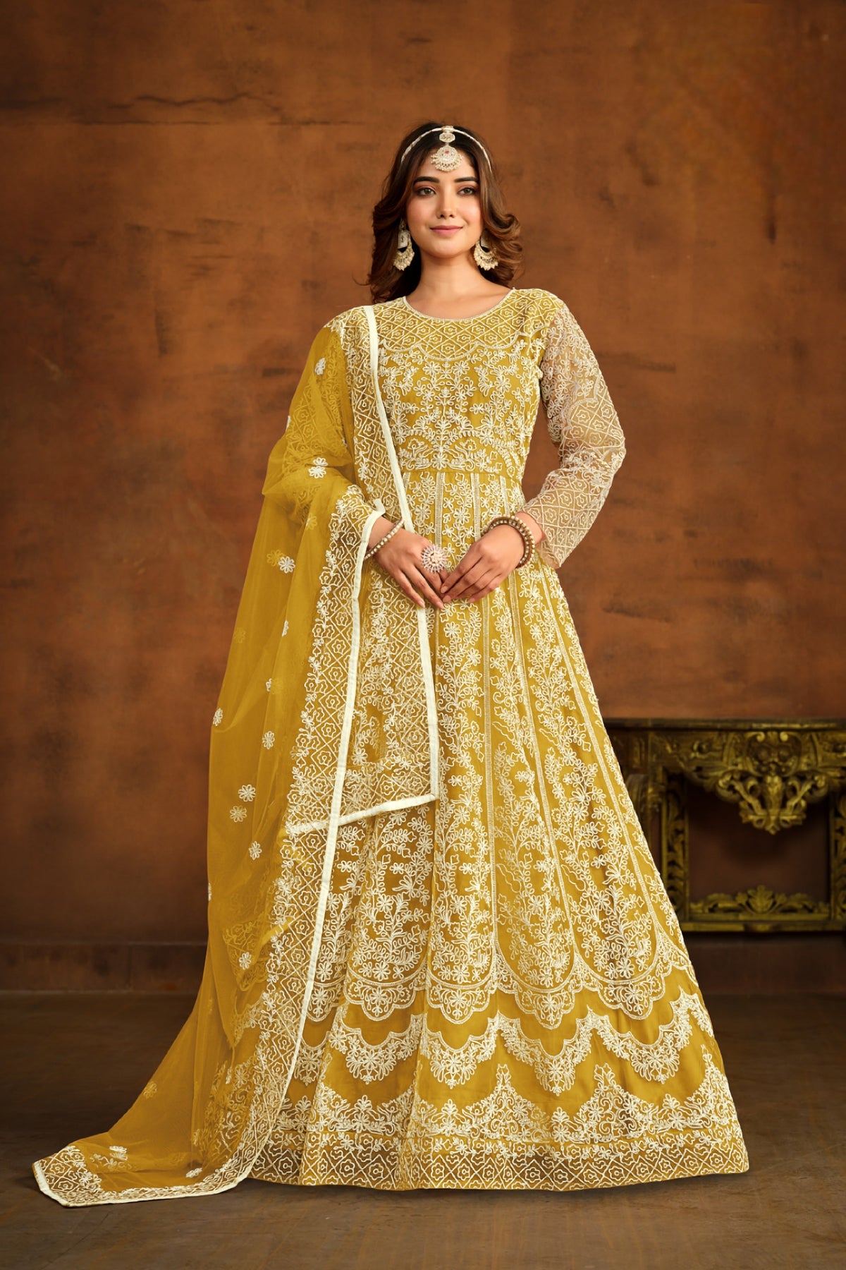 Netra Bloom Embroideried designer Gown EAGW0064