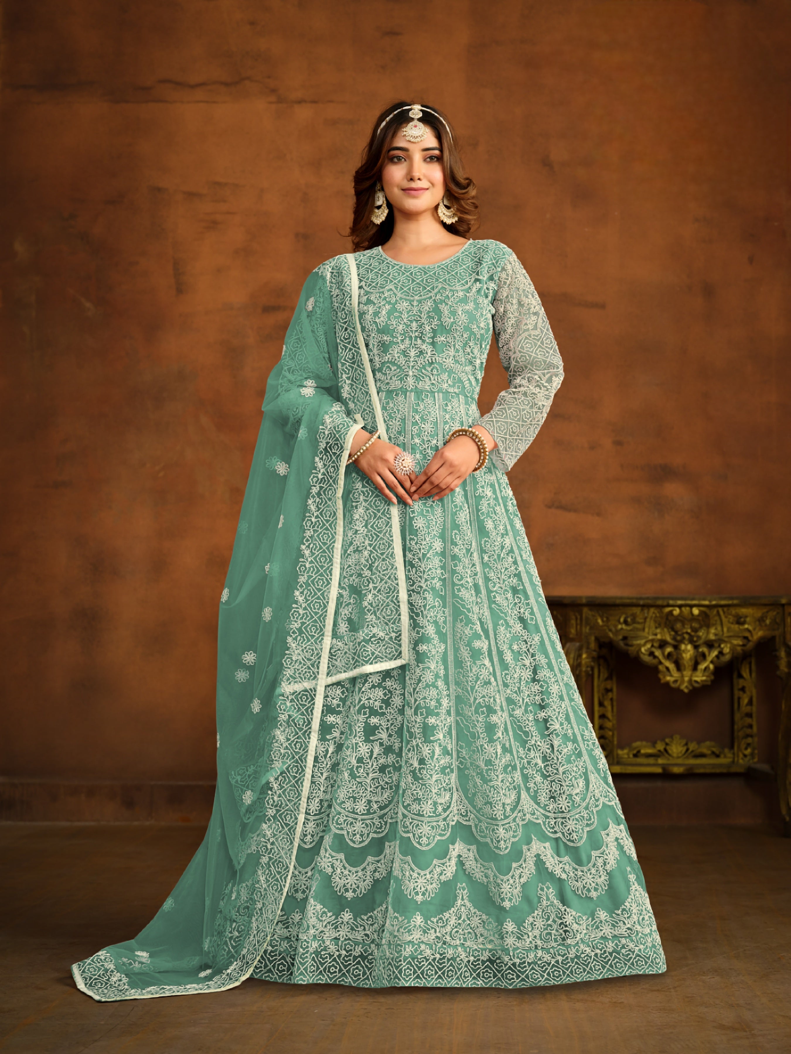 Netra Bloom Embroideried designer Gown EAGW0064