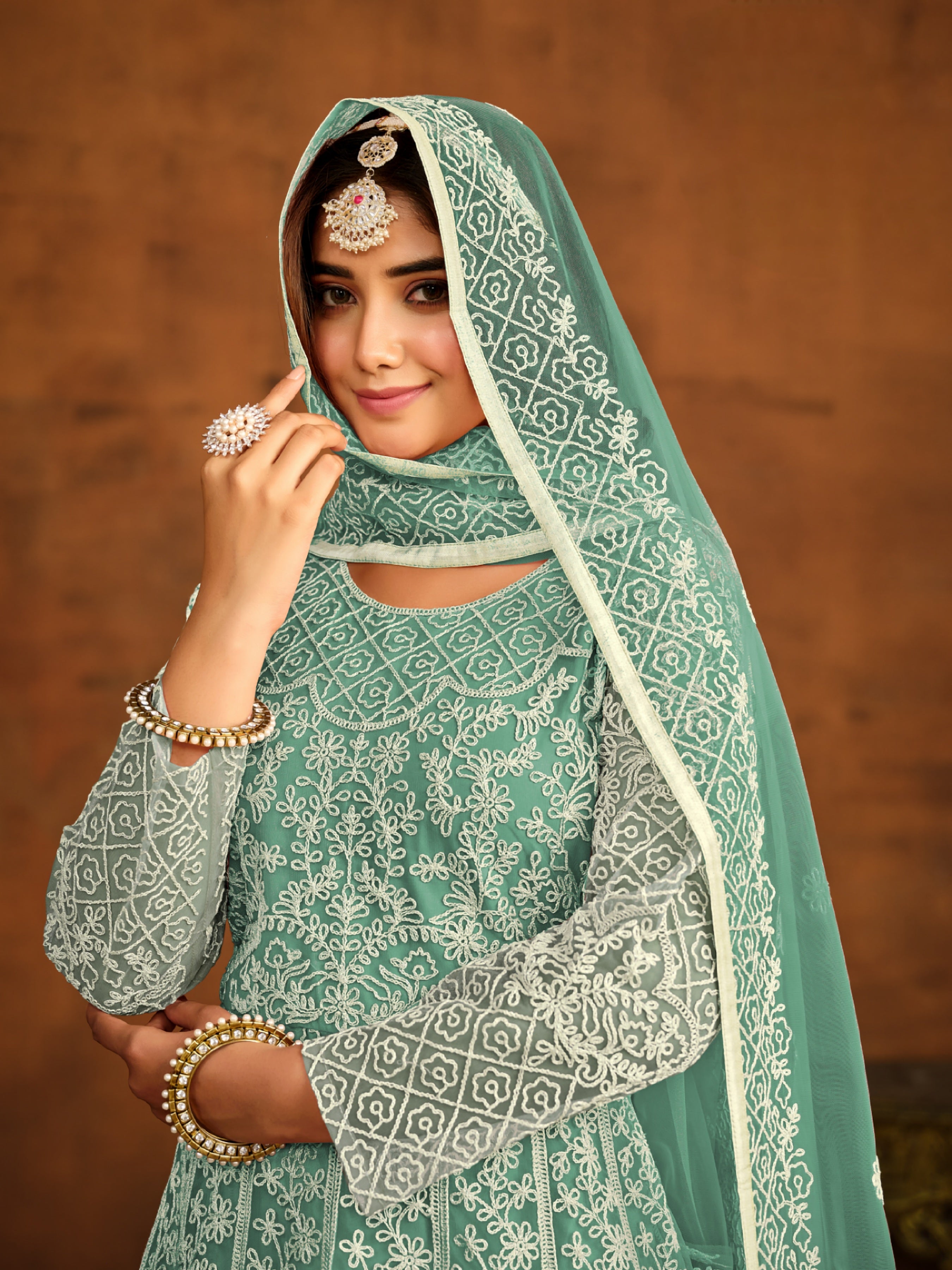 Netra Bloom Embroideried designer Gown EAGW0064