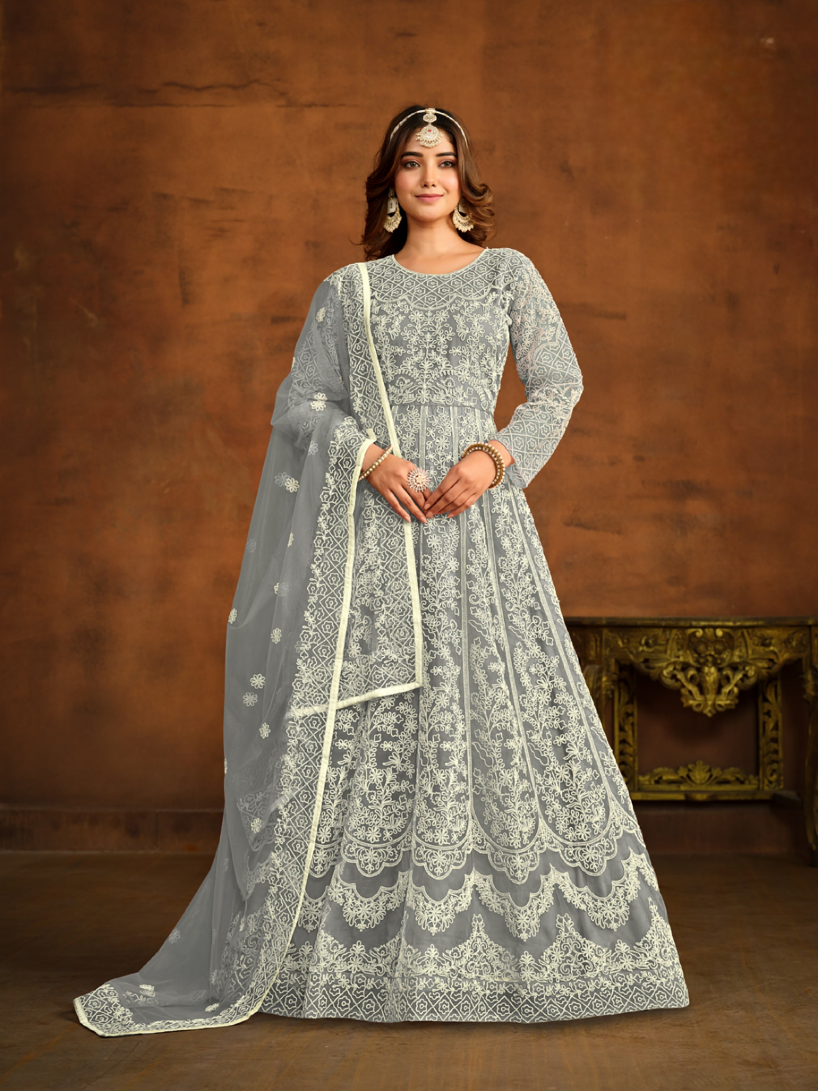 Netra Bloom Embroideried designer Gown EAGW0064