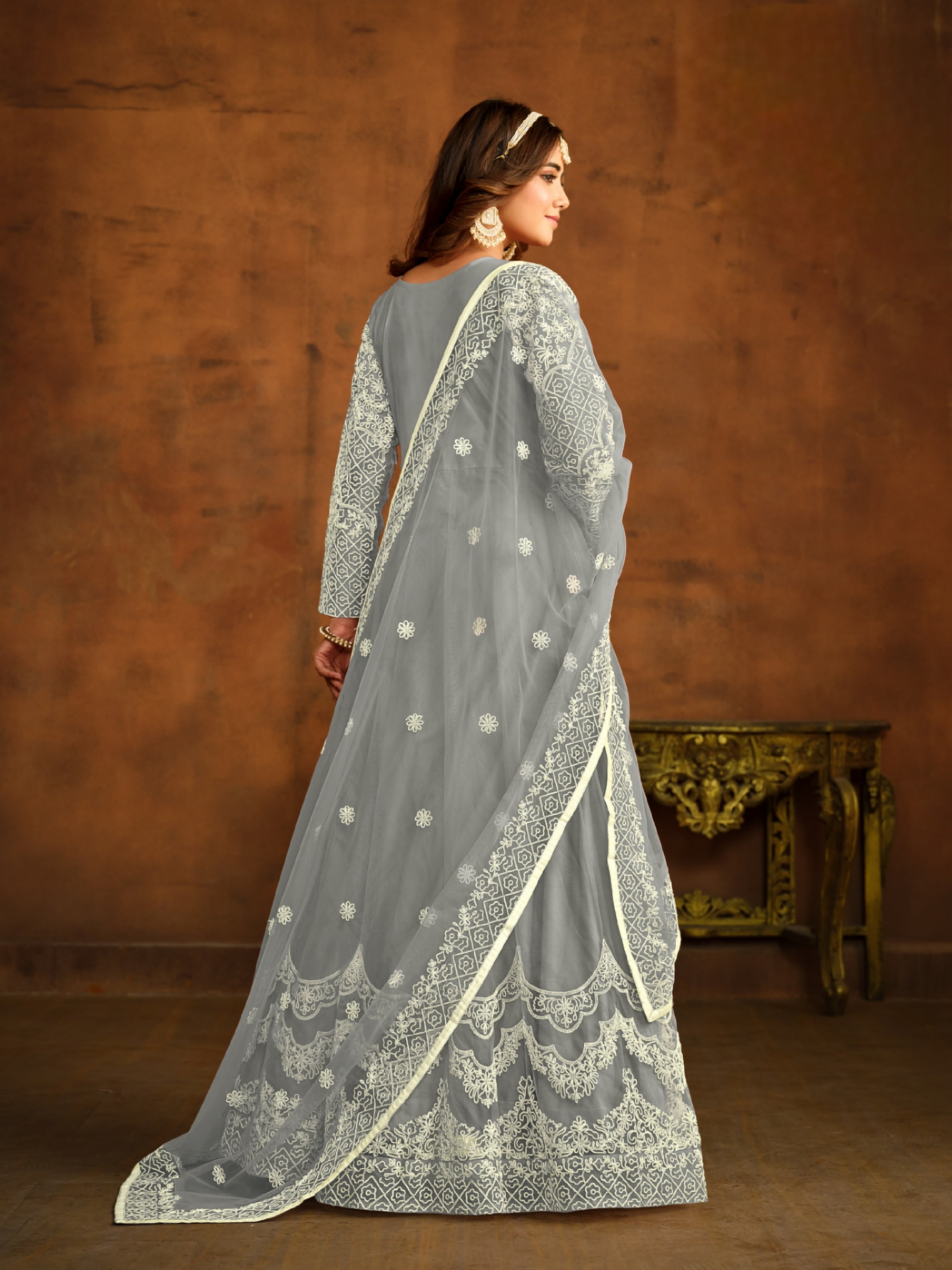Netra Bloom Embroideried designer Gown EAGW0064