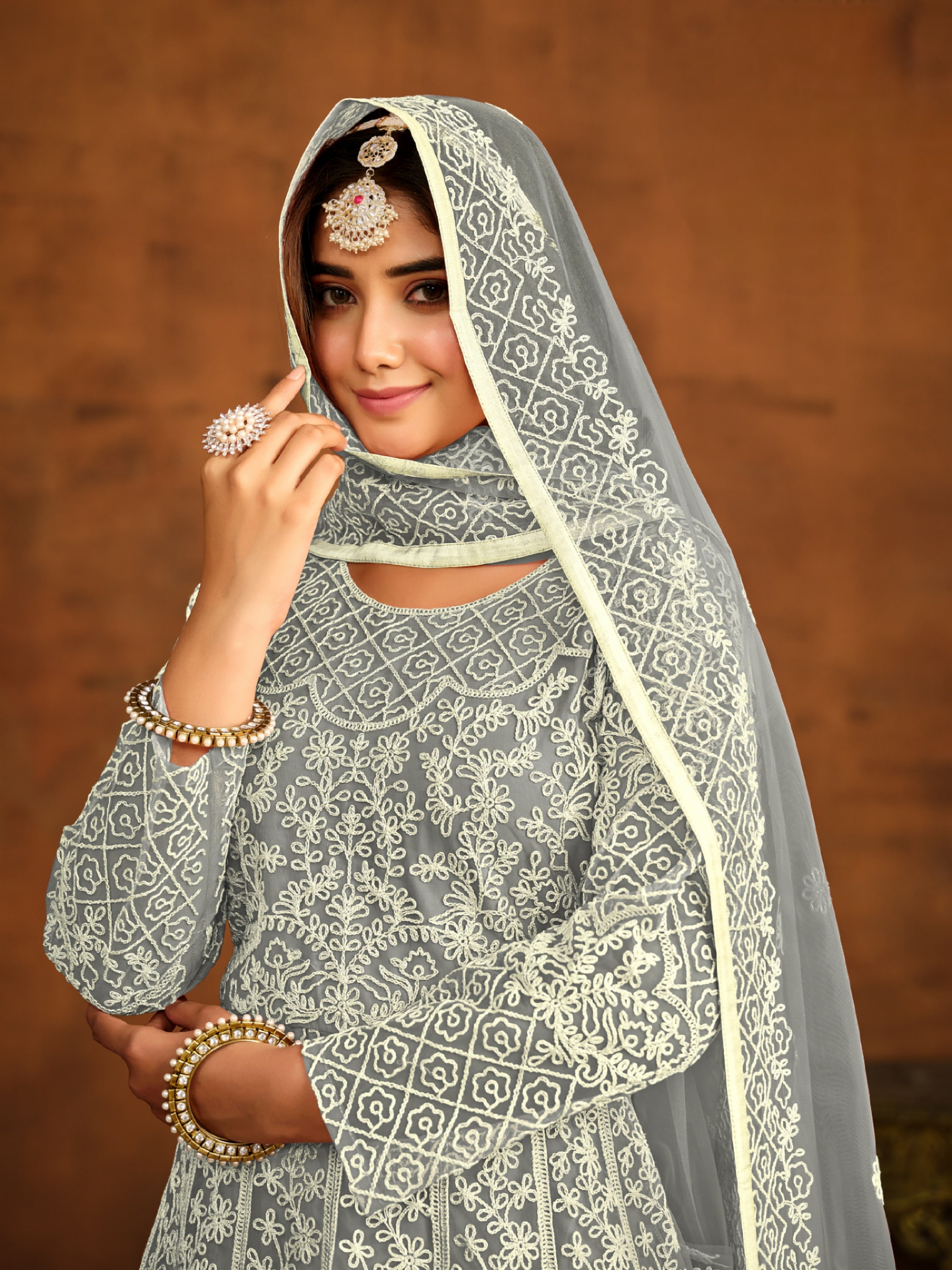 Netra Bloom Embroideried designer Gown EAGW0064