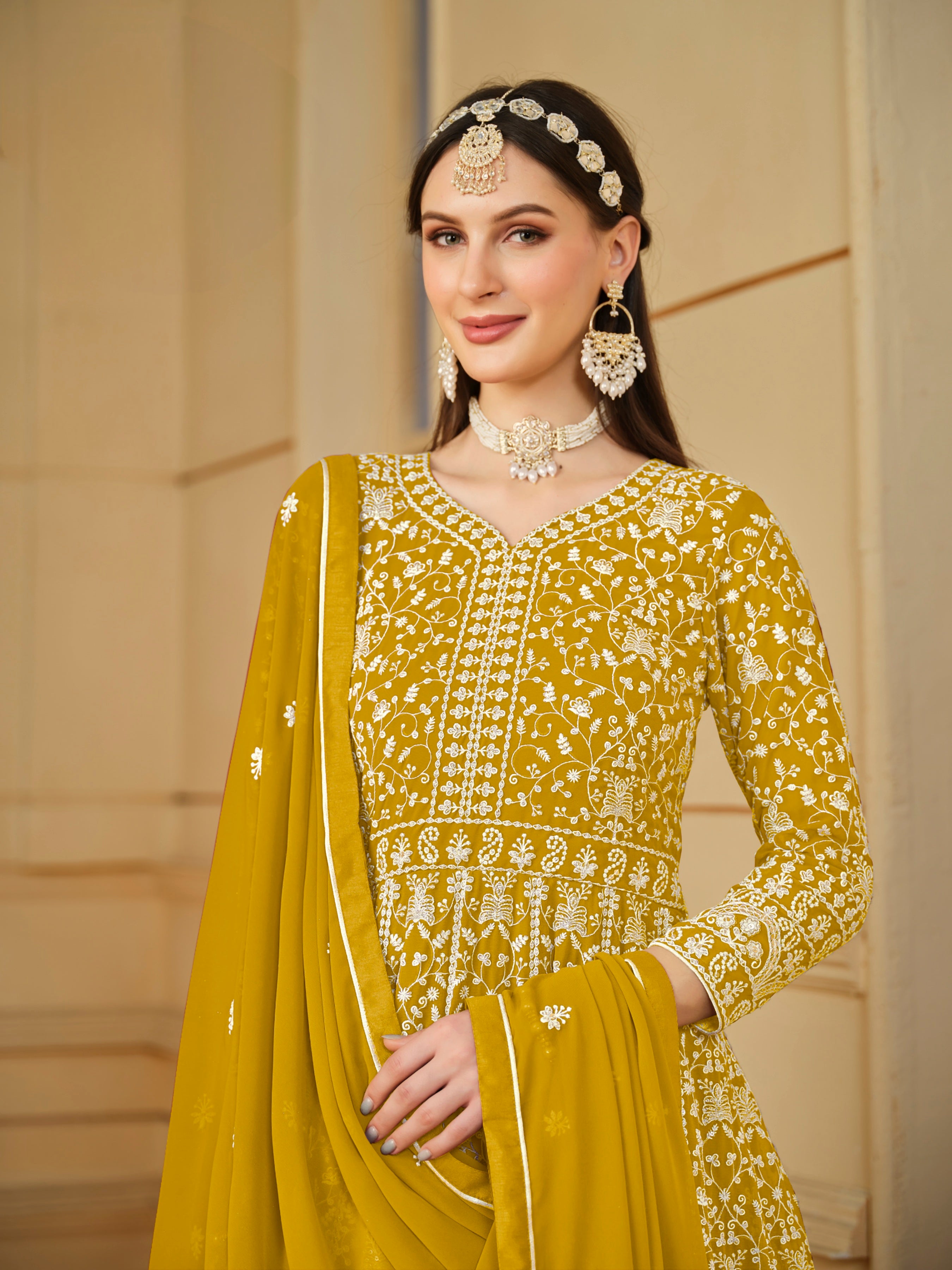 Faux georgette Designer Gown LXGW0019