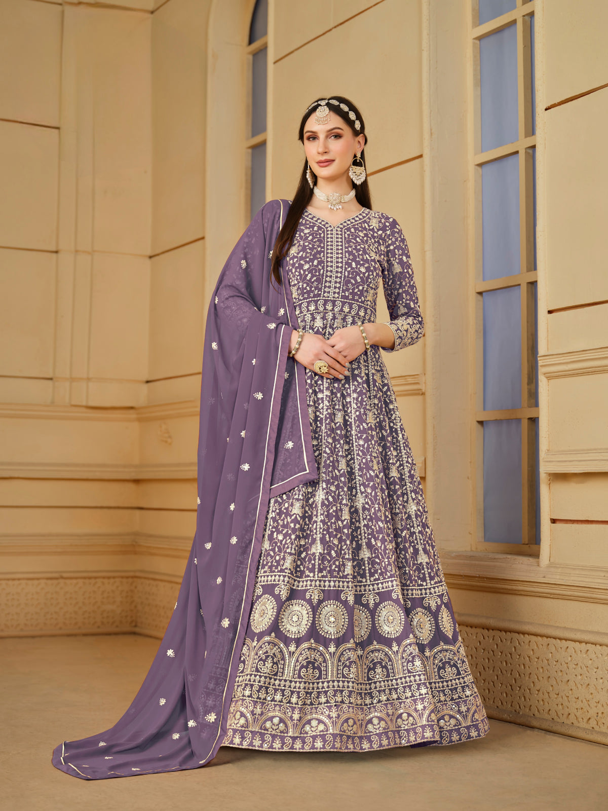 Faux georgette Designer Gown LXGW0019
