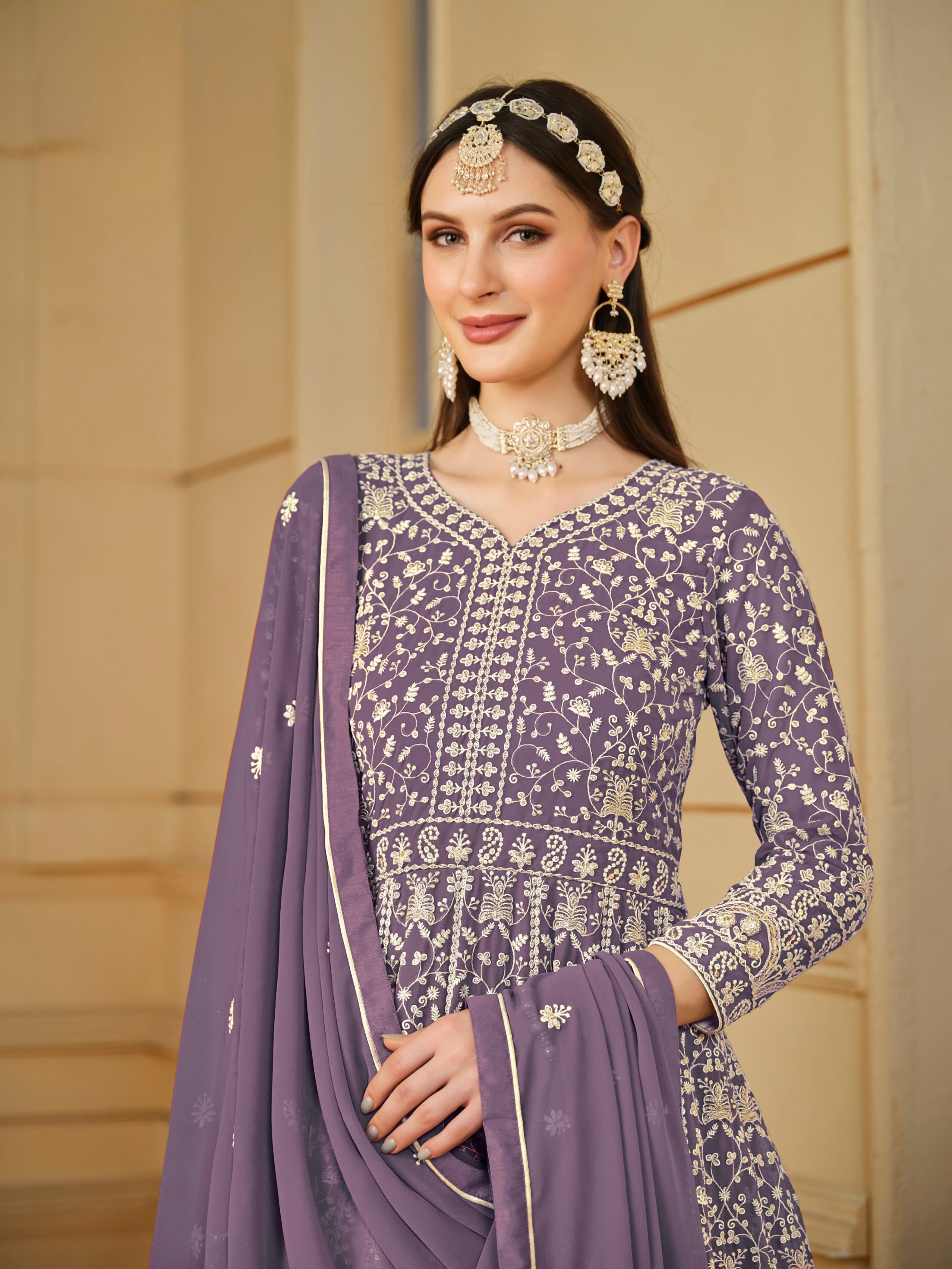 Faux georgette Designer Gown LXGW0019