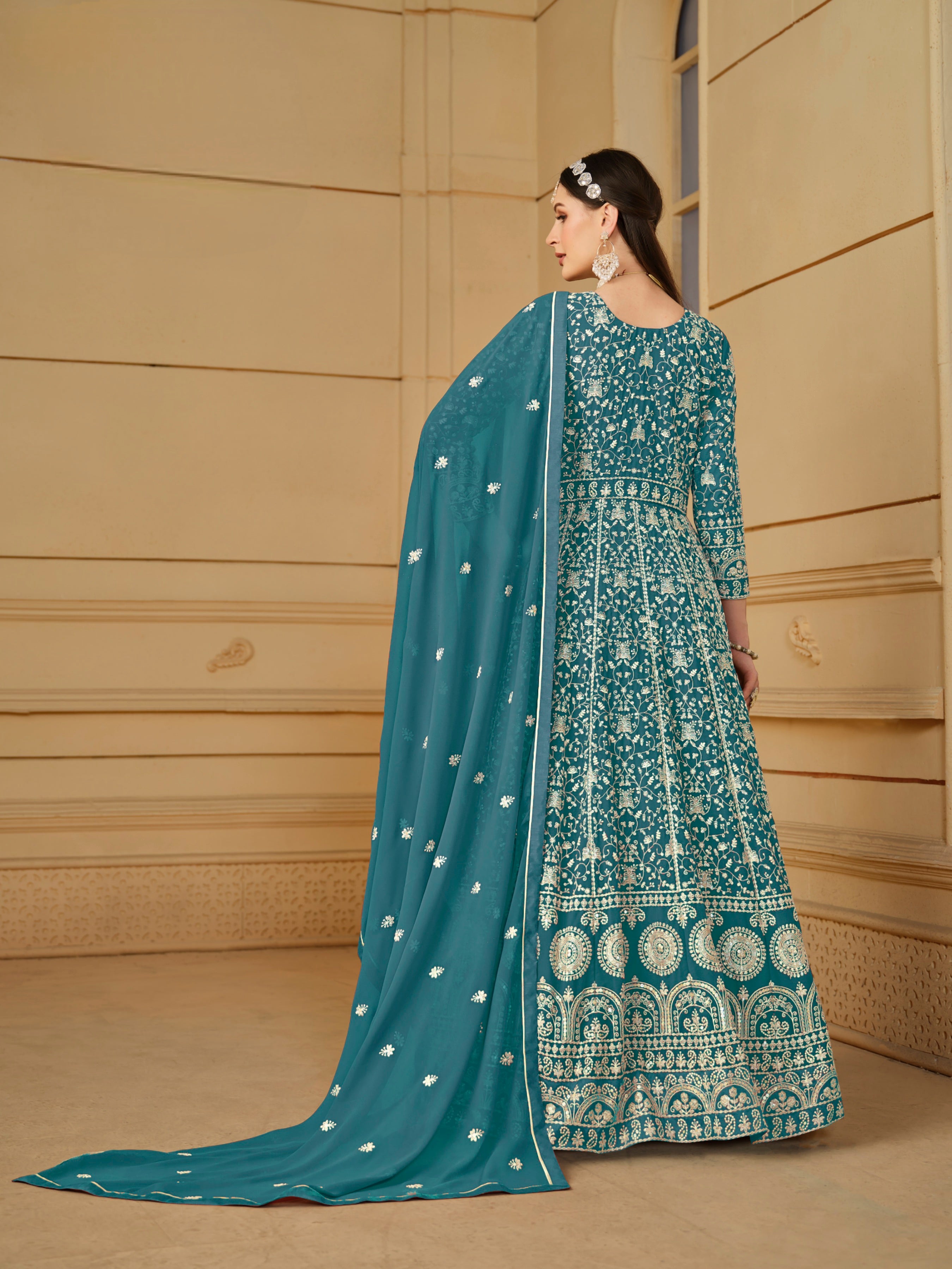 Faux georgette Designer Gown LXGW0019